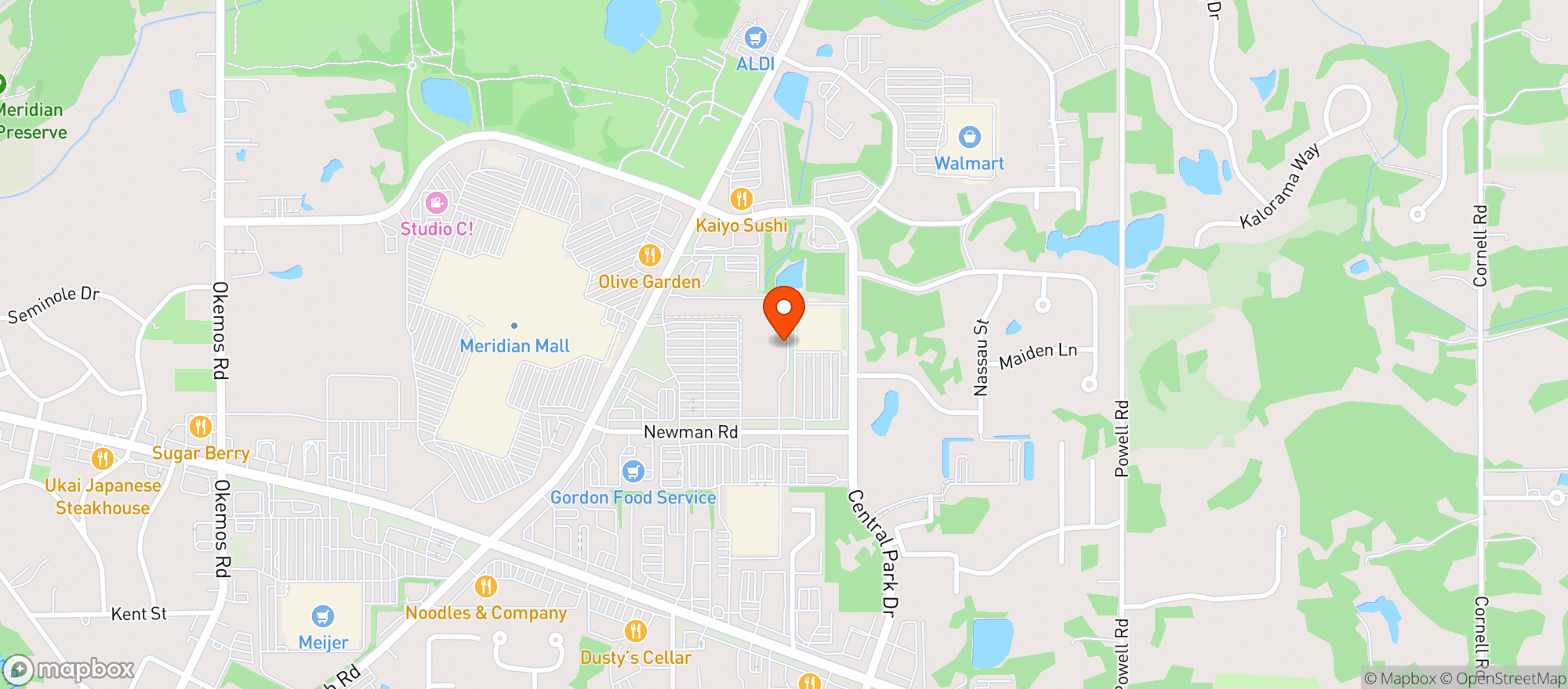 Map showing Target - Okemos