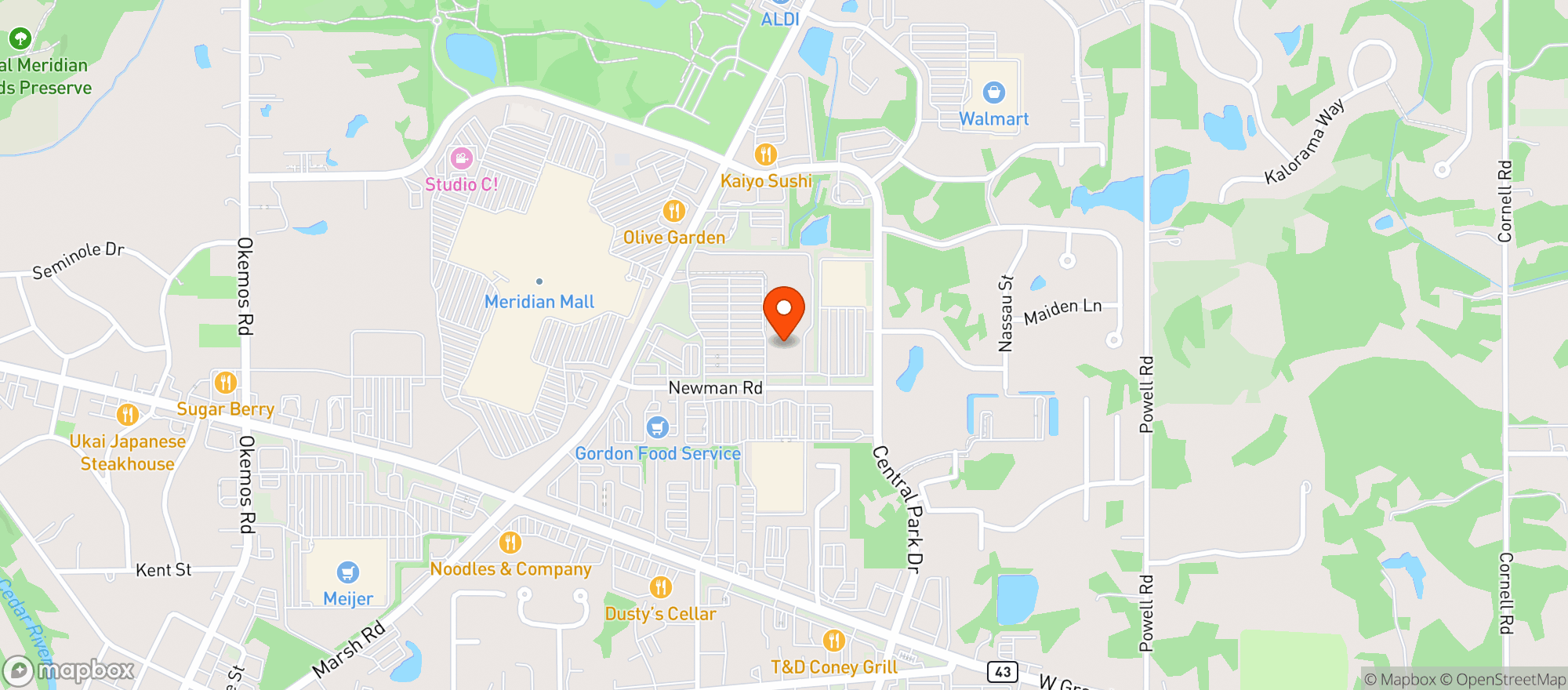 Map showing Kroger