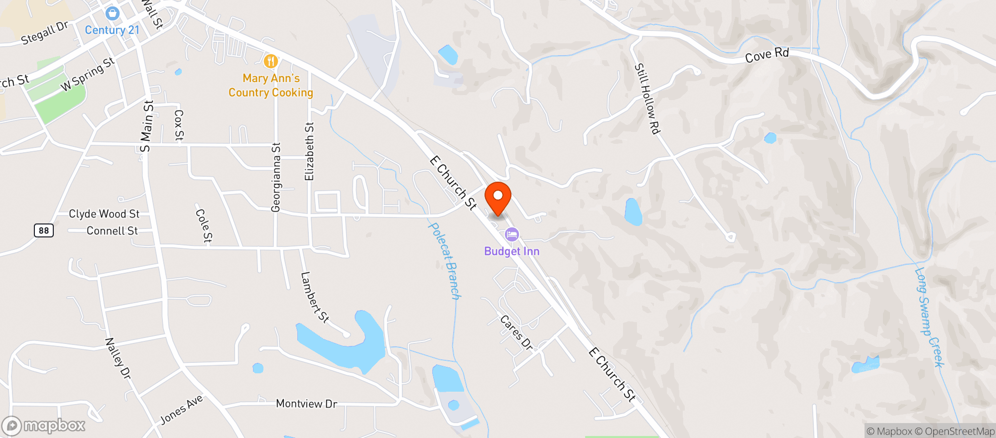 Map showing Jasper Beverage