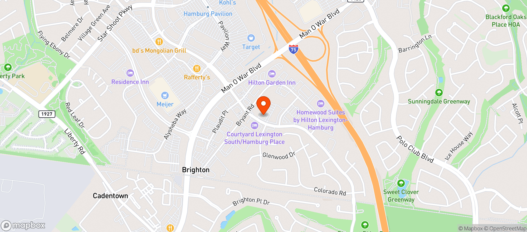 Map showing Malones