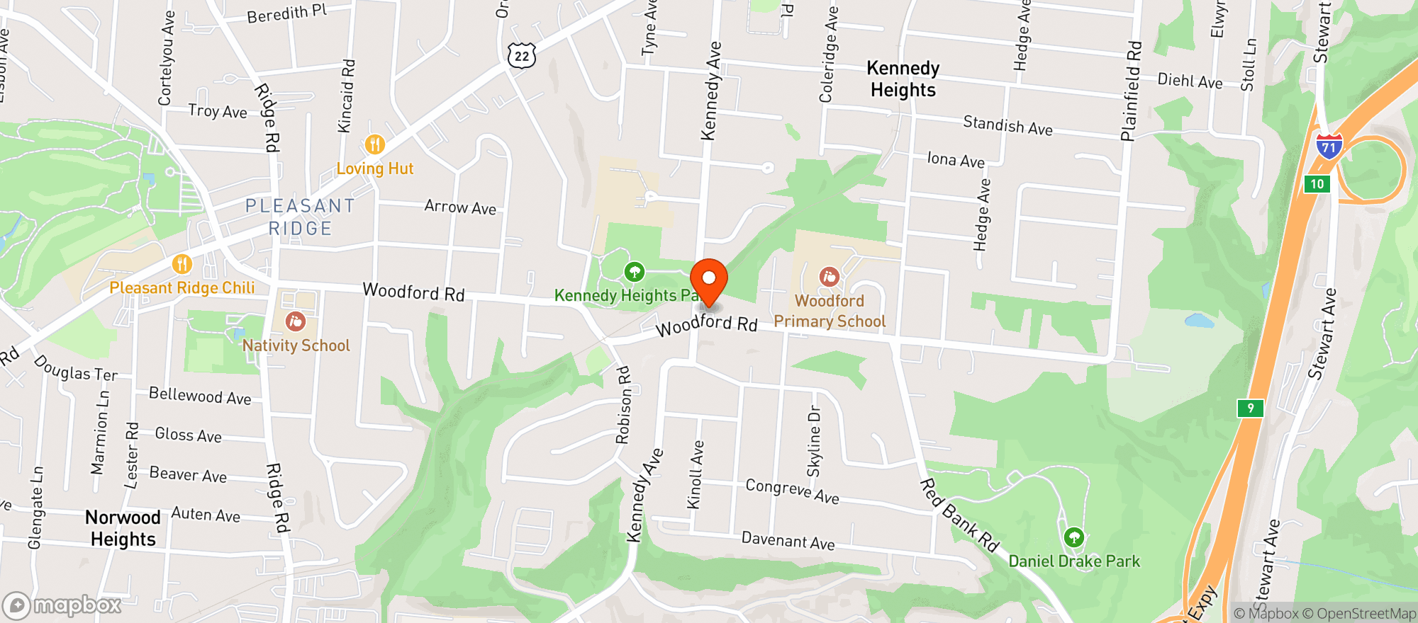 Map showing Redwood Carry Out