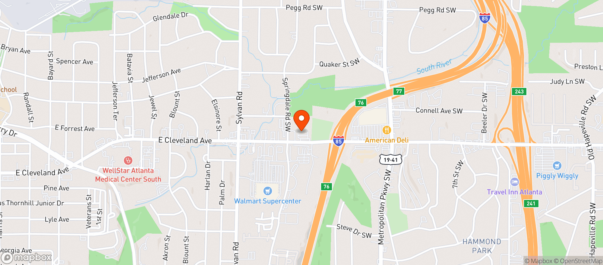 Map showing Cleveland Chevron