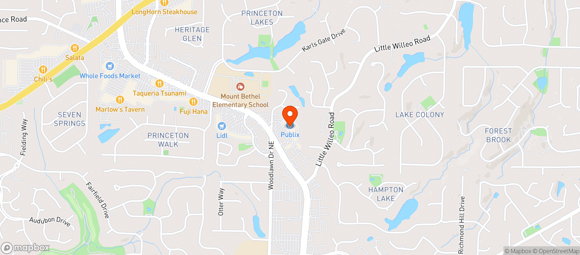 Map showing Publix
