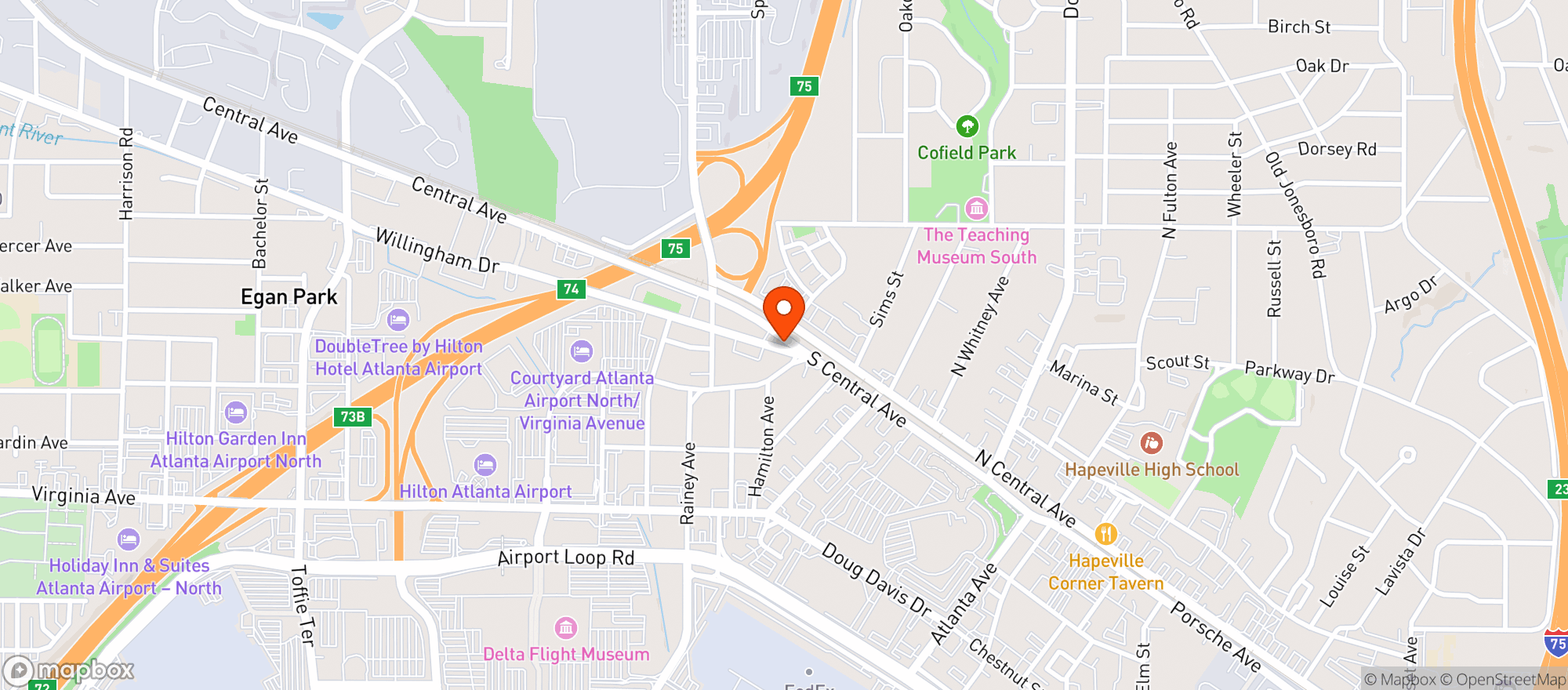 Map showing Paper Plane