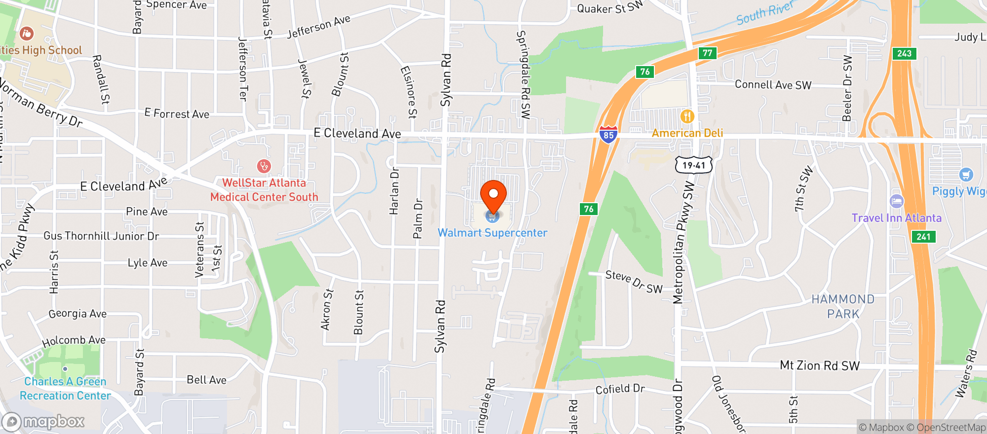 Map showing WALMART SUPERCENTER