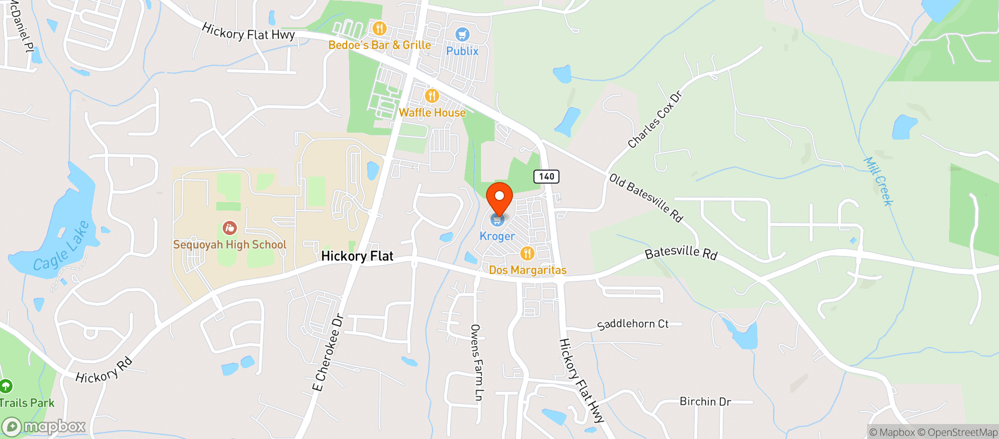 Map showing Kroger