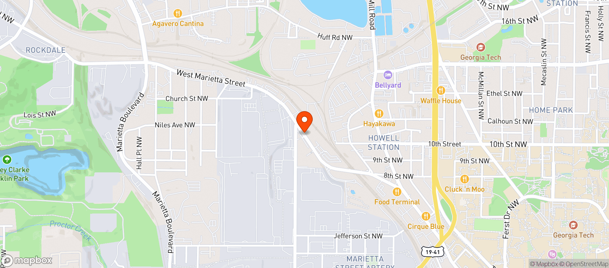Map showing Terminal West