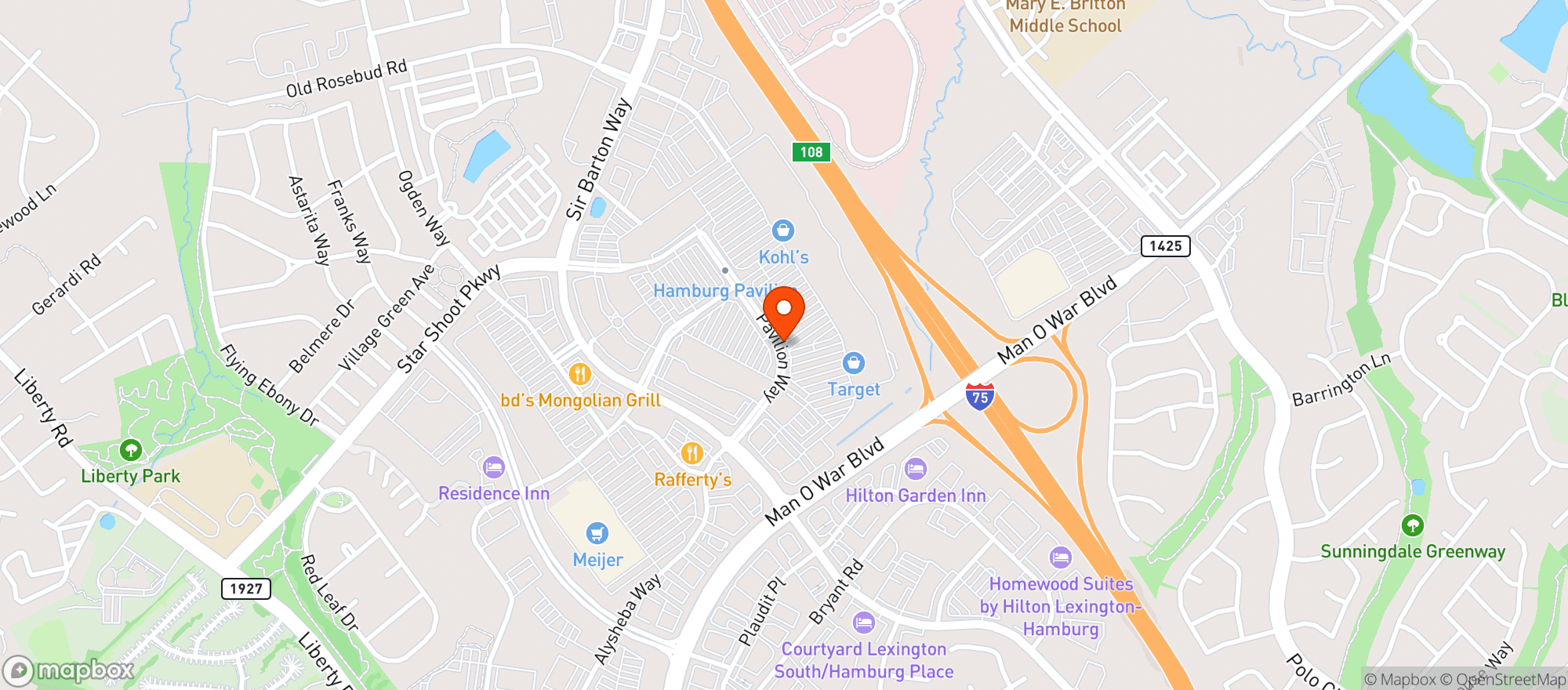 Map showing Target Store