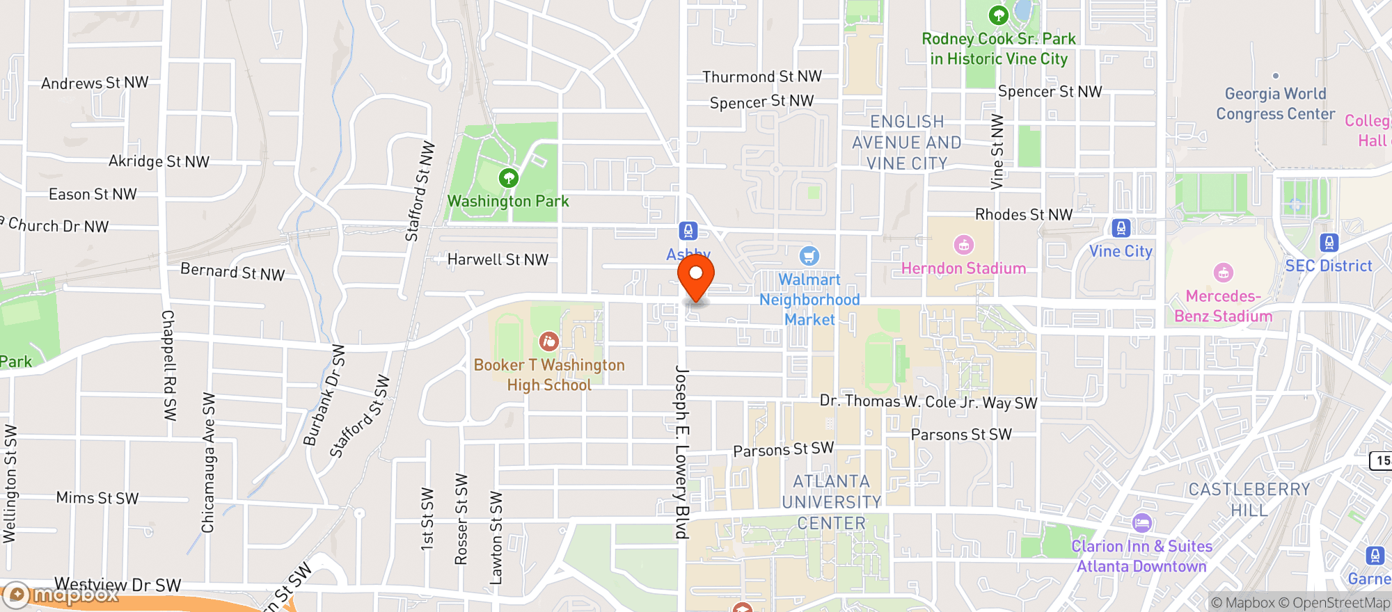 Map showing 6ix Restaurant & Lounge