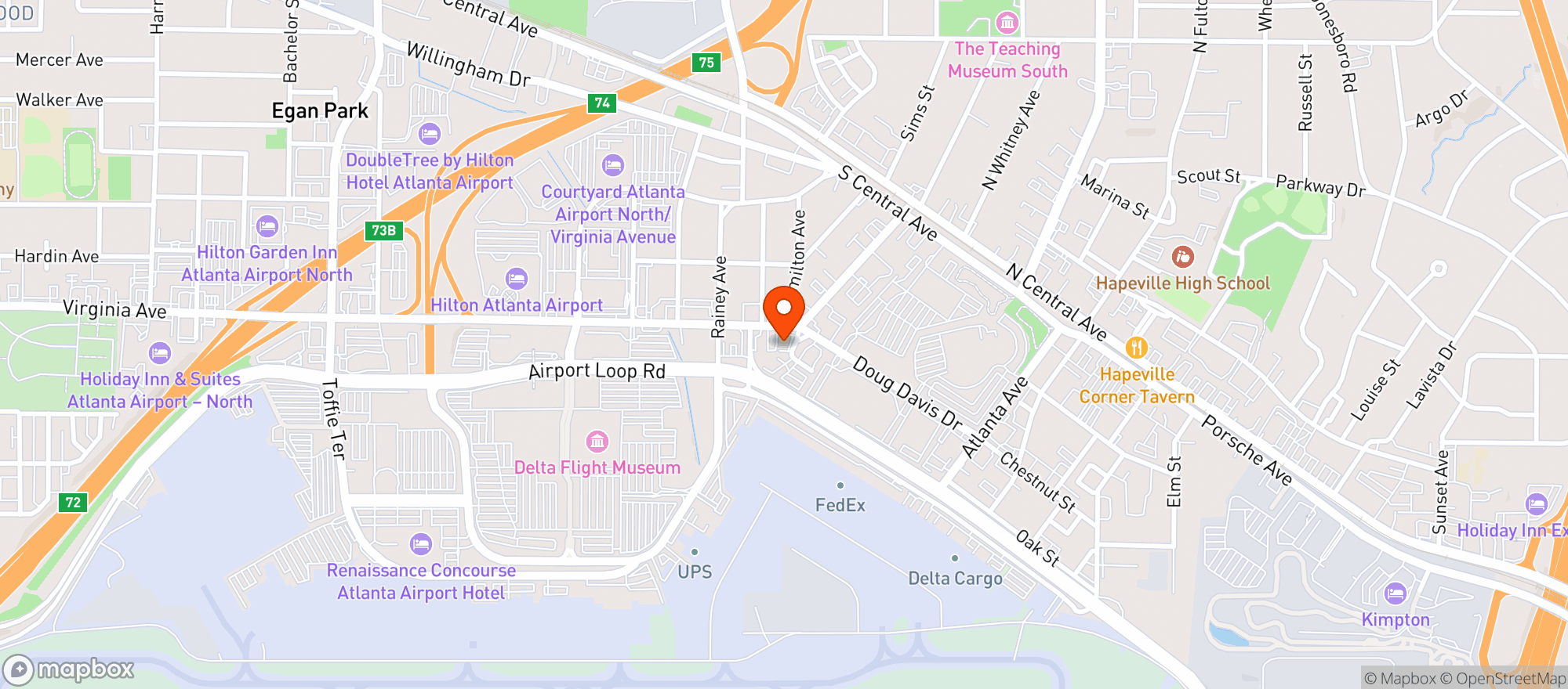 Map showing Virginia Curve Package Store