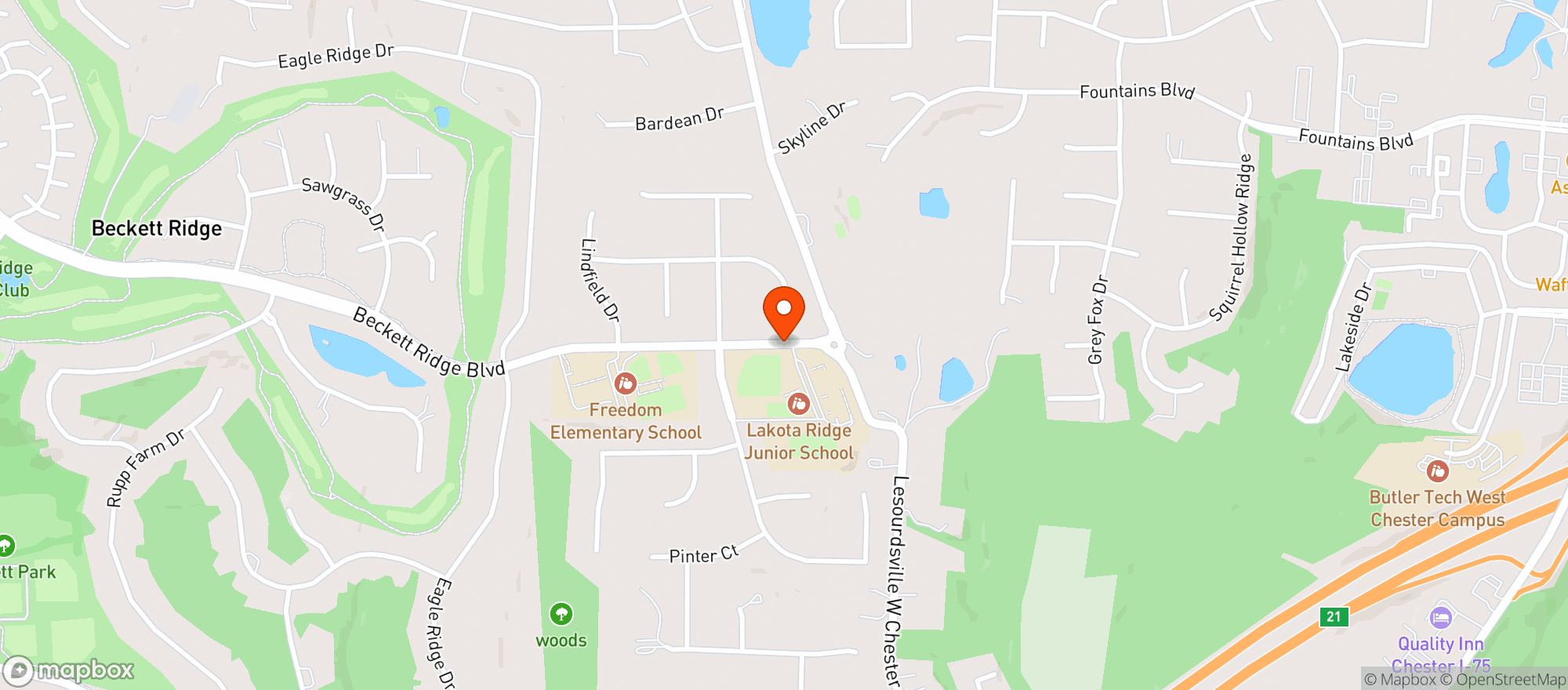 Map showing United Dairy Farmers St #80