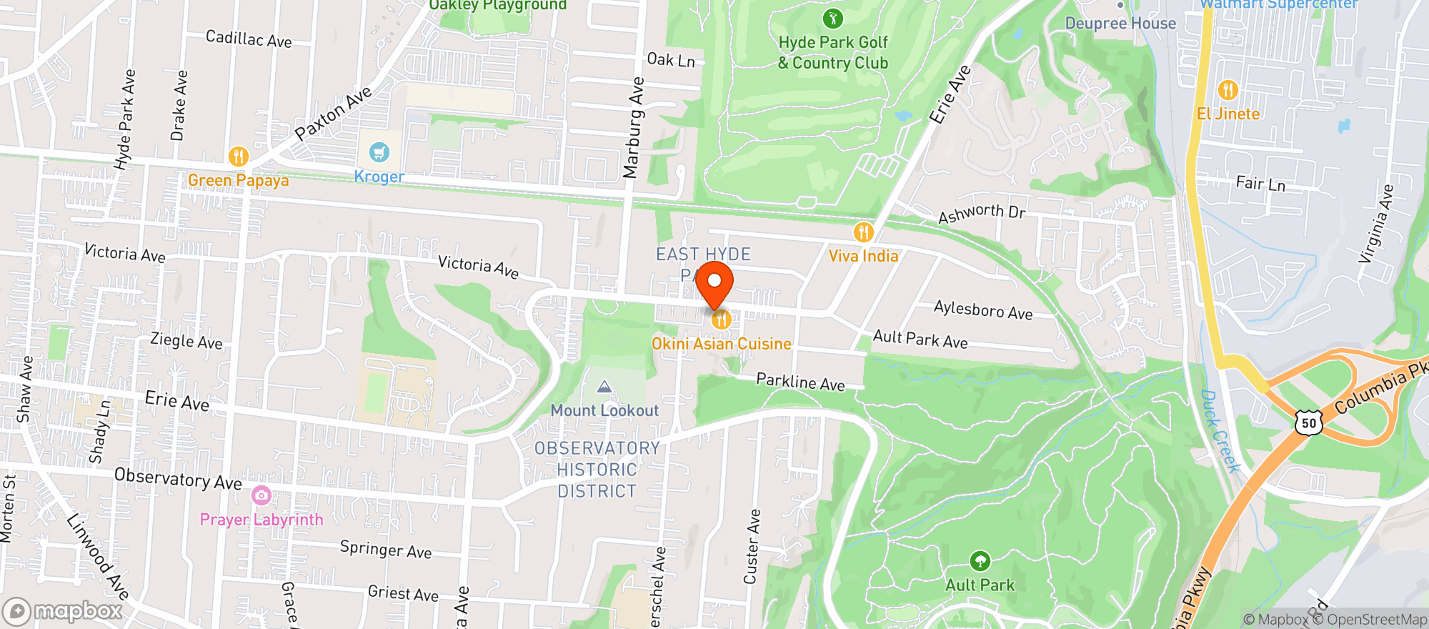 Map showing Urban Glass Smoke Shop - Hyde Park