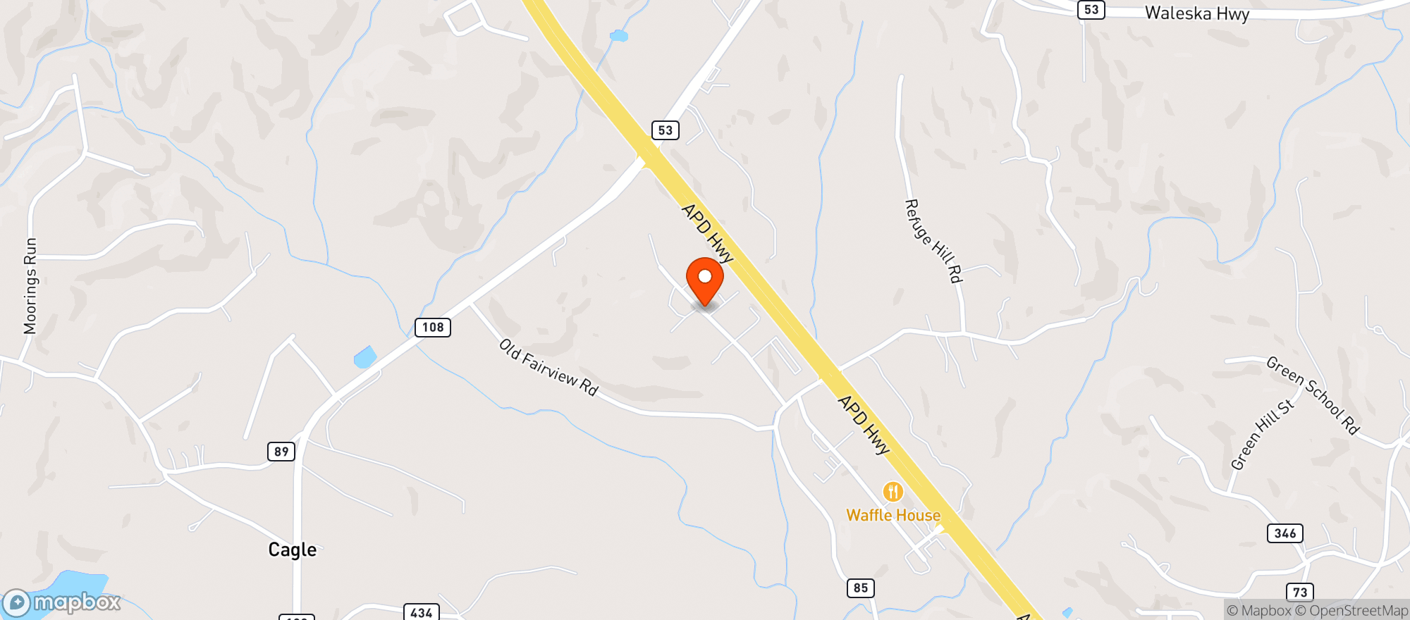 Map showing Trouts Beverage