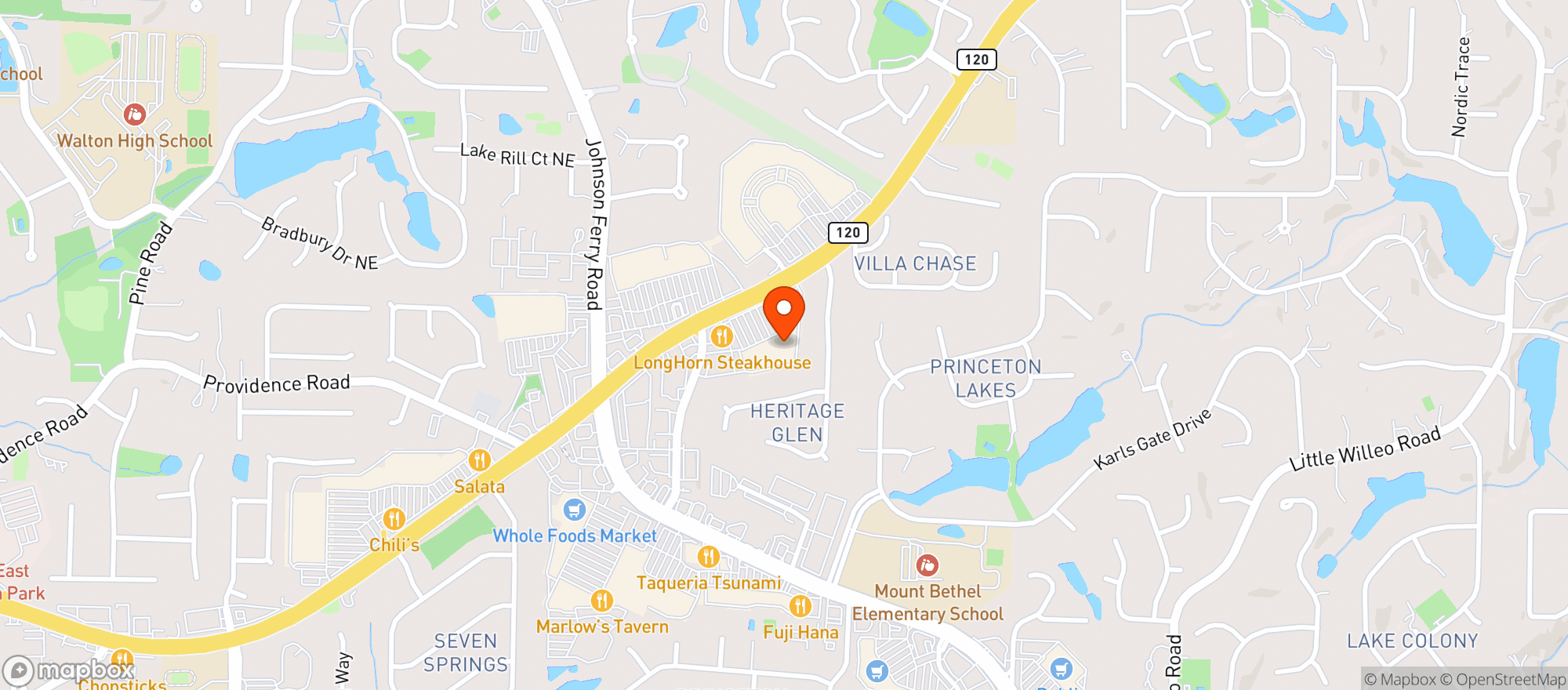 Map showing AVENUE SPIRITS & WINE