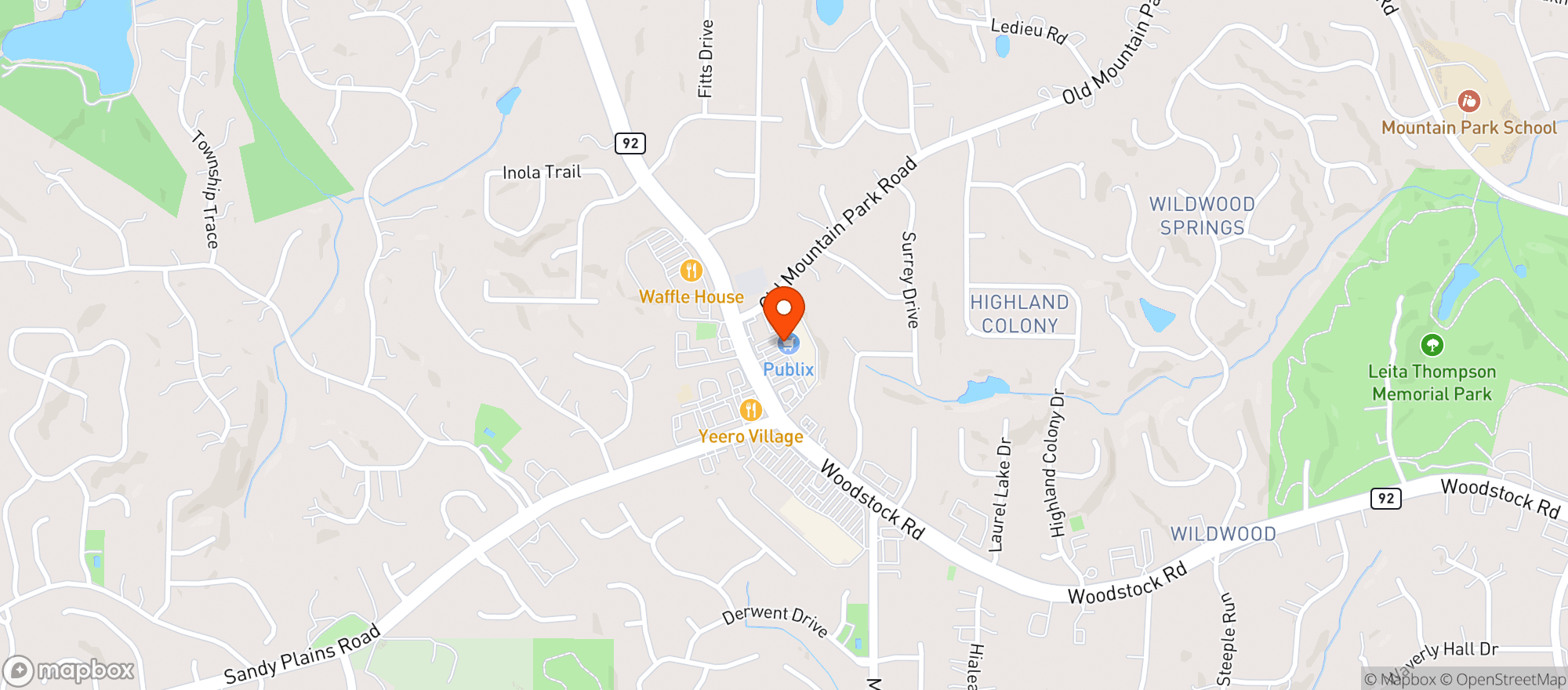 Map showing Publix Super Market