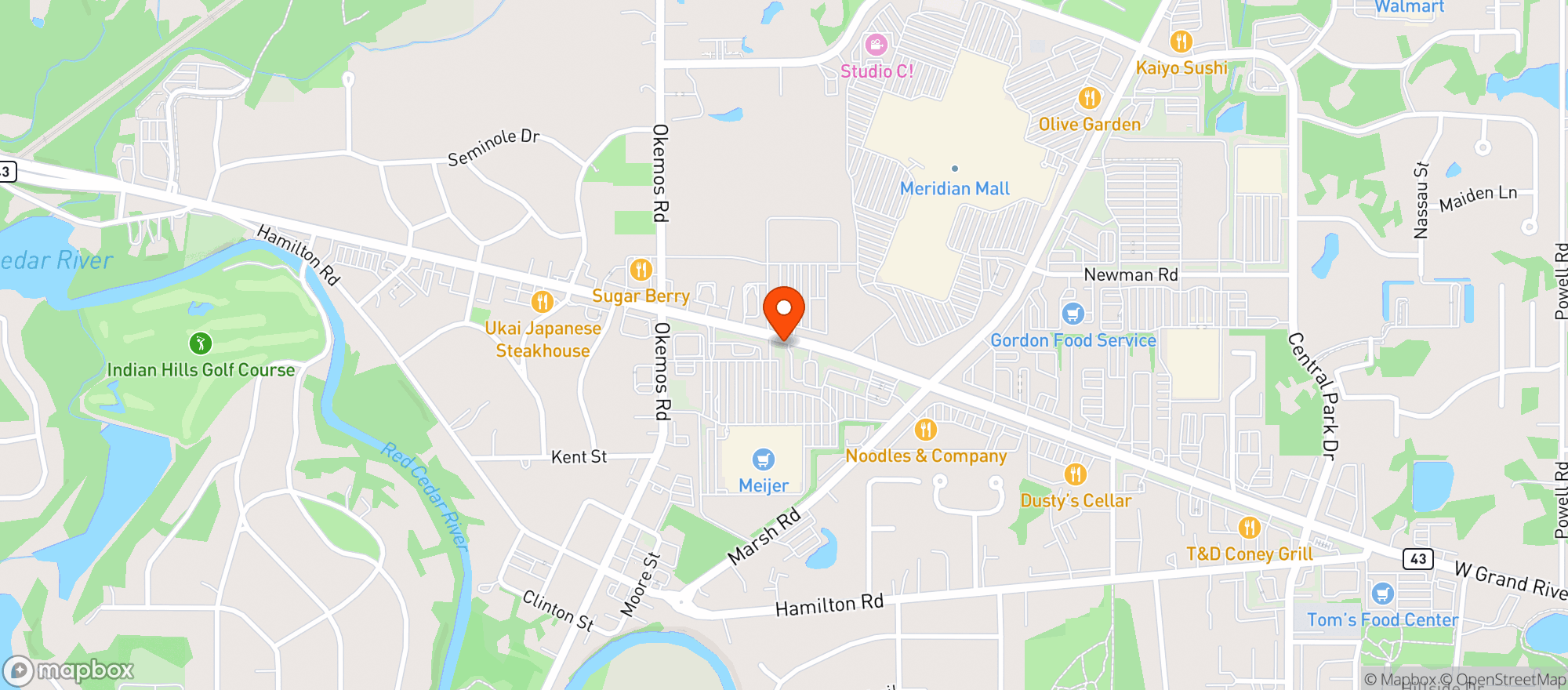 Map showing MEIJER - OKEMOS
