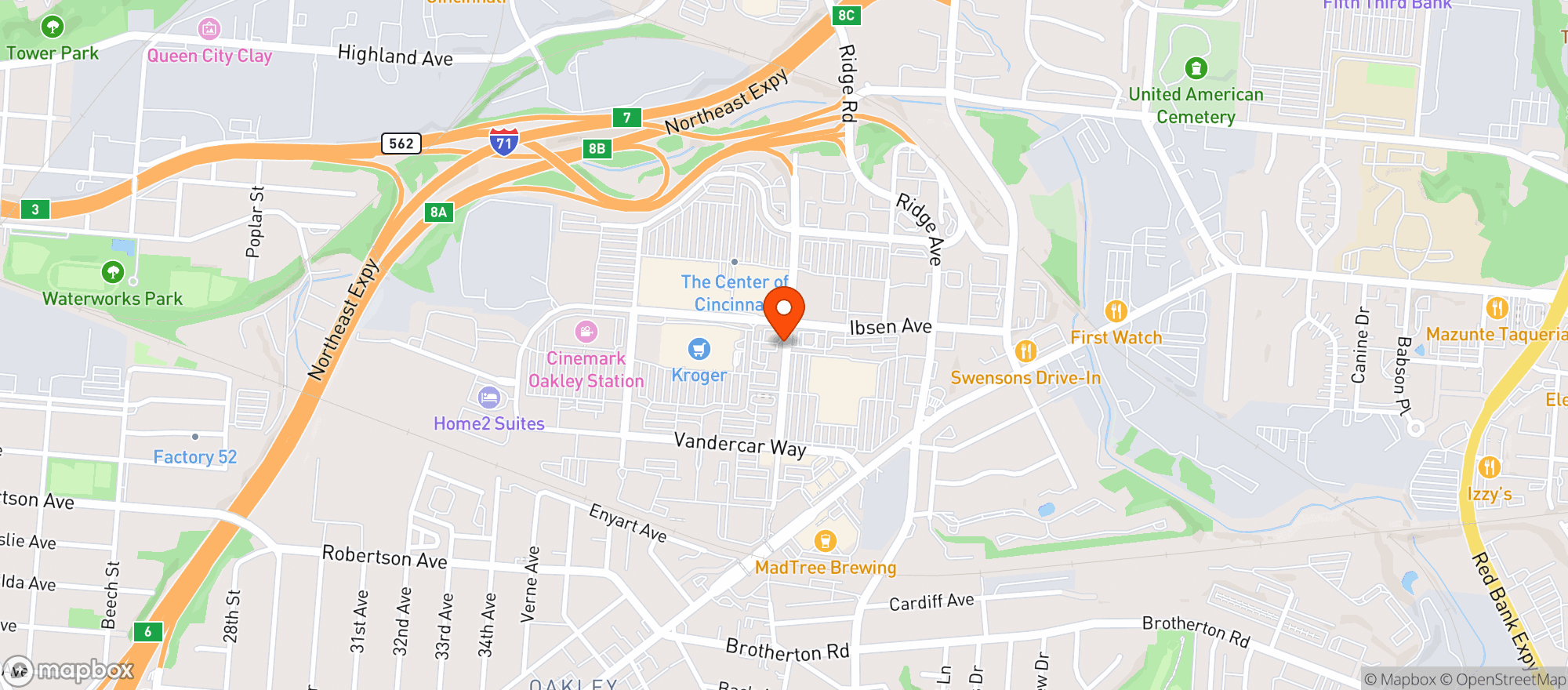 Map showing Kroger Marketplace