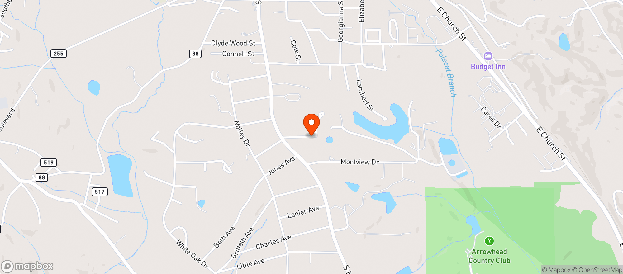 Map showing Publix Super Market #2047