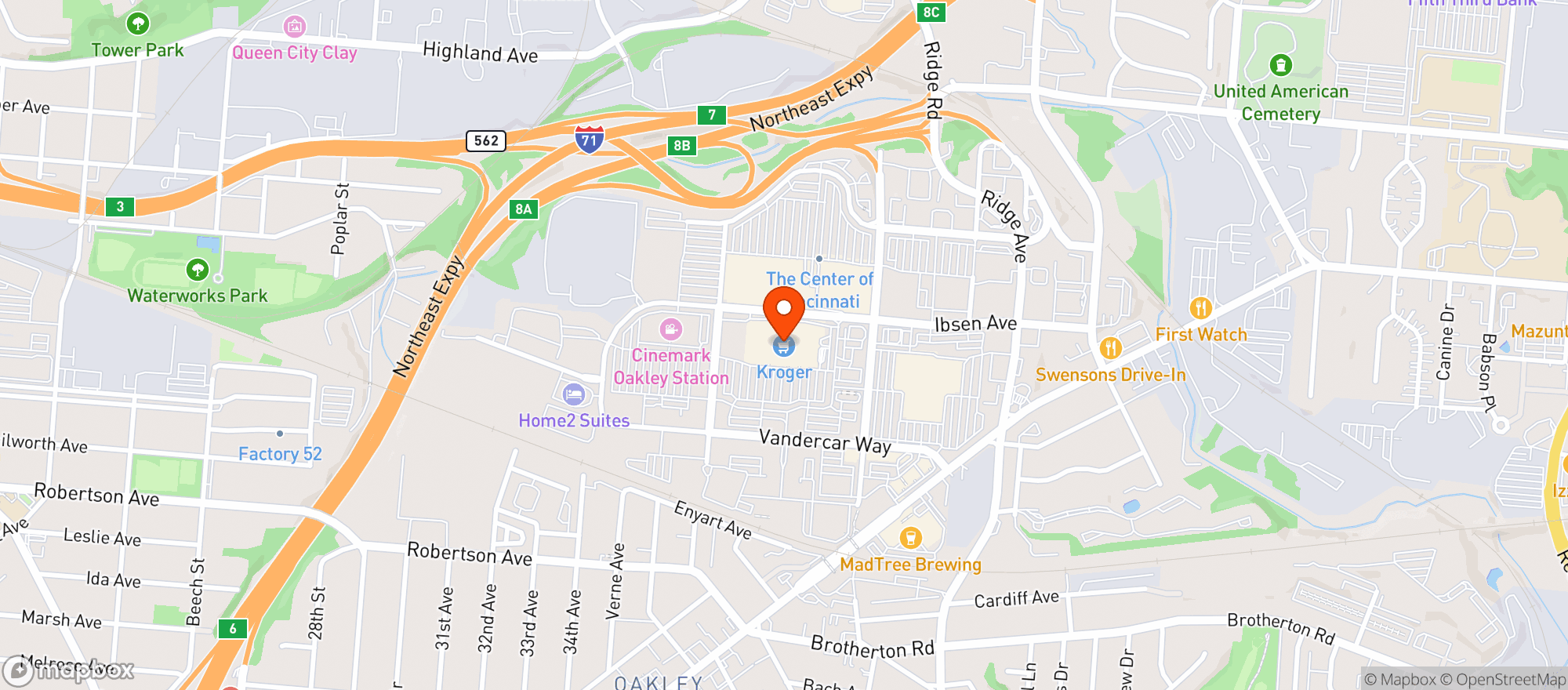 Map showing Kroger