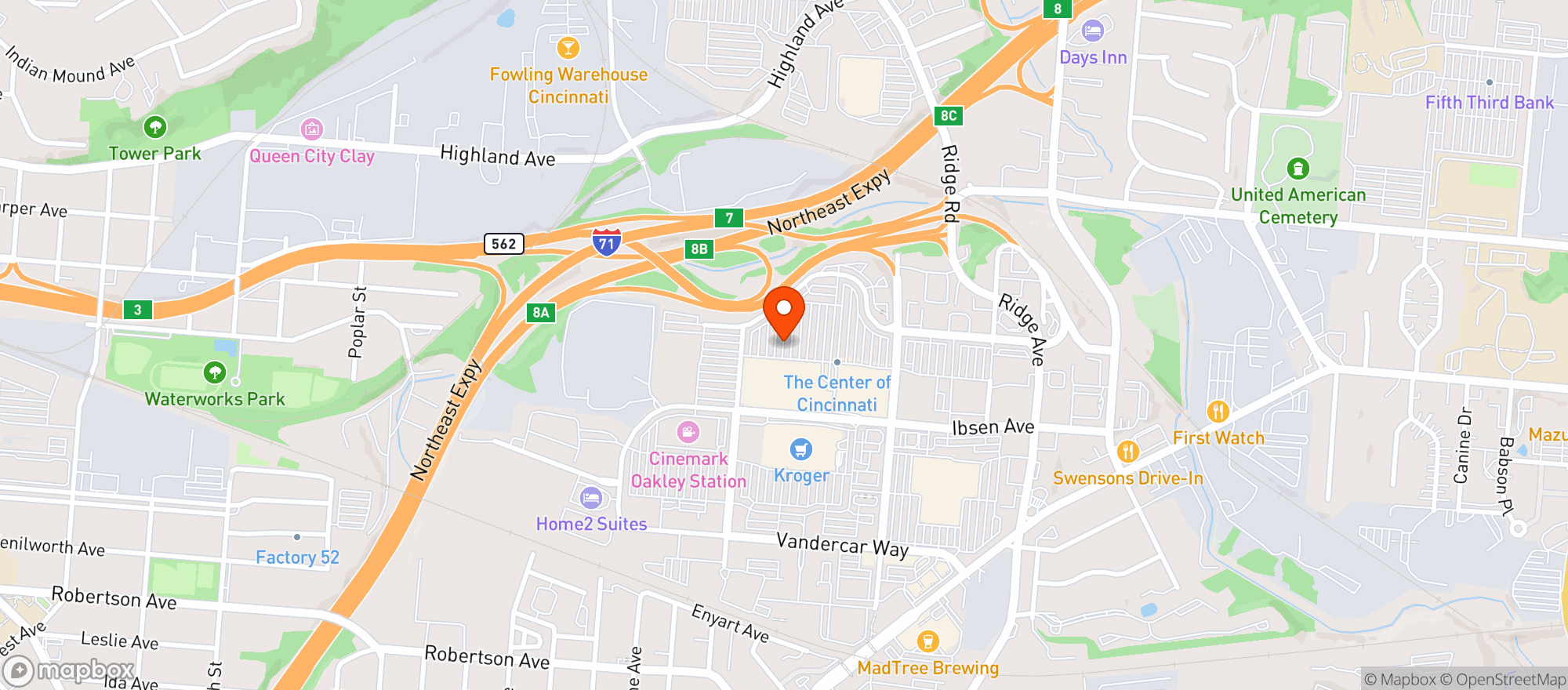 Map showing Meijer