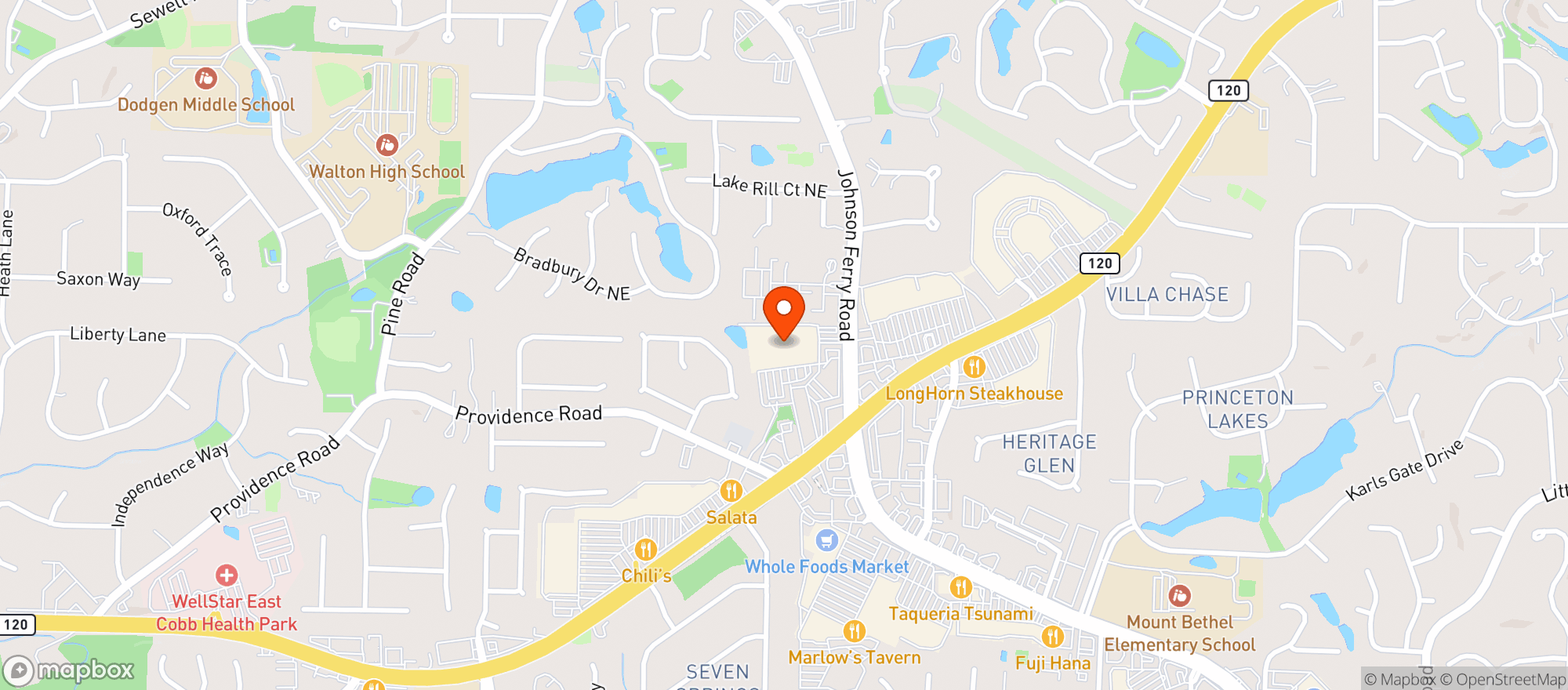 Map showing Target - Marietta E
