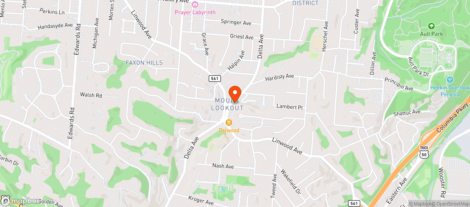 Map showing Zips Cafe