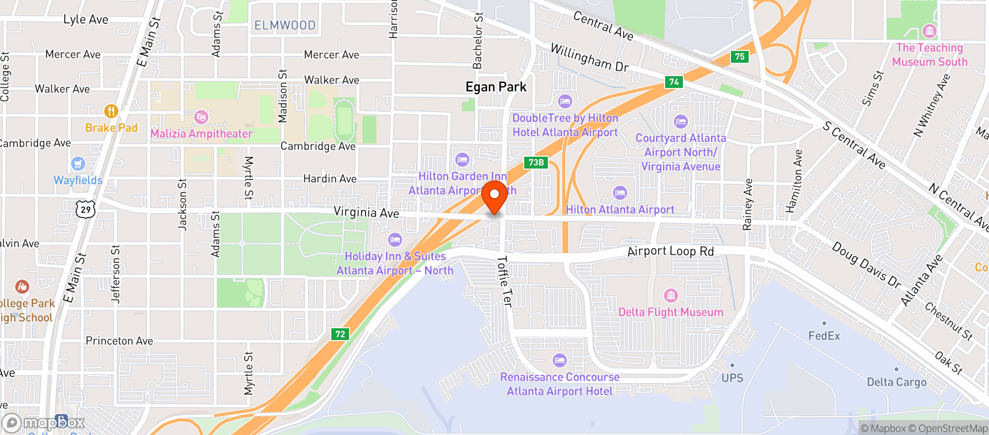 Map showing Malones Bar & Grill