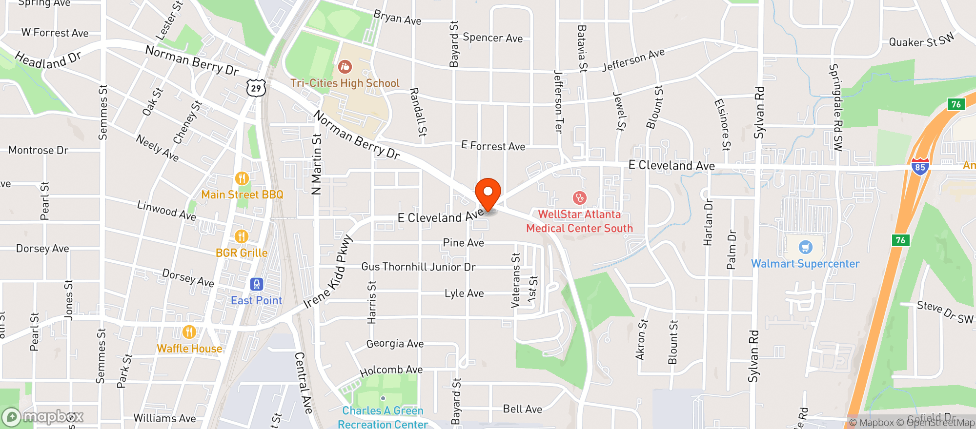 Map showing Quick Save Food Mart