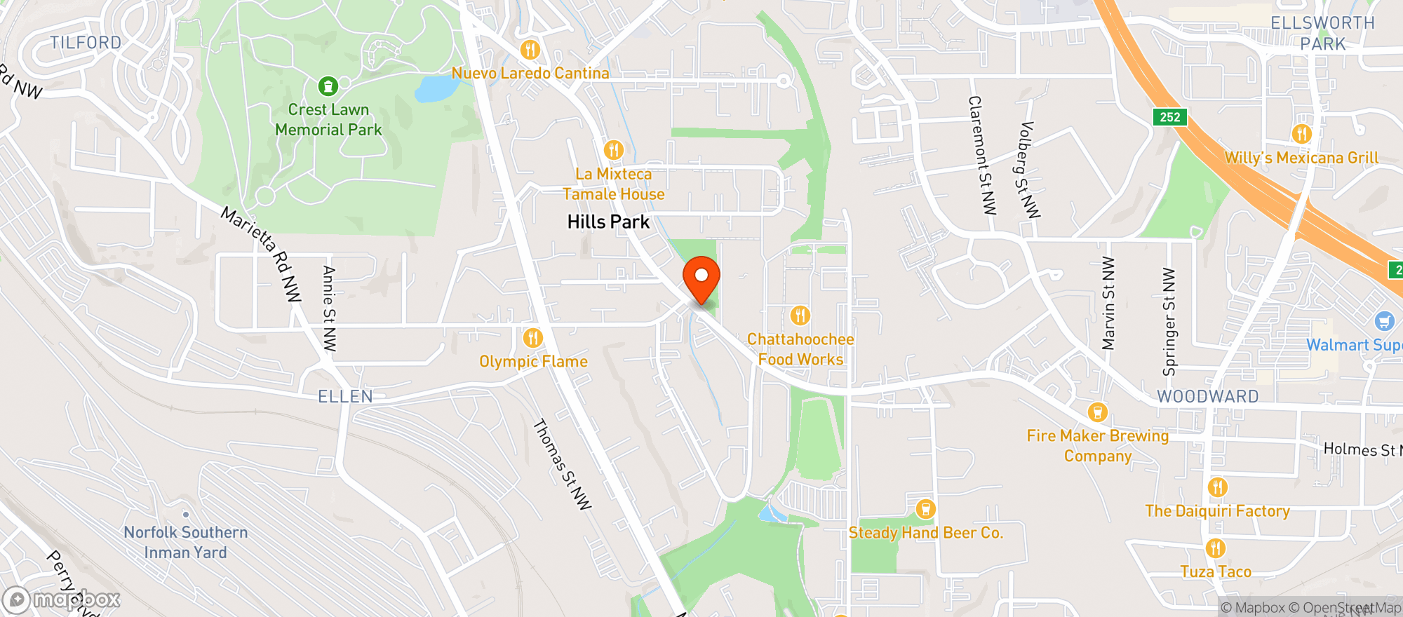 Map showing Affordable Spirits