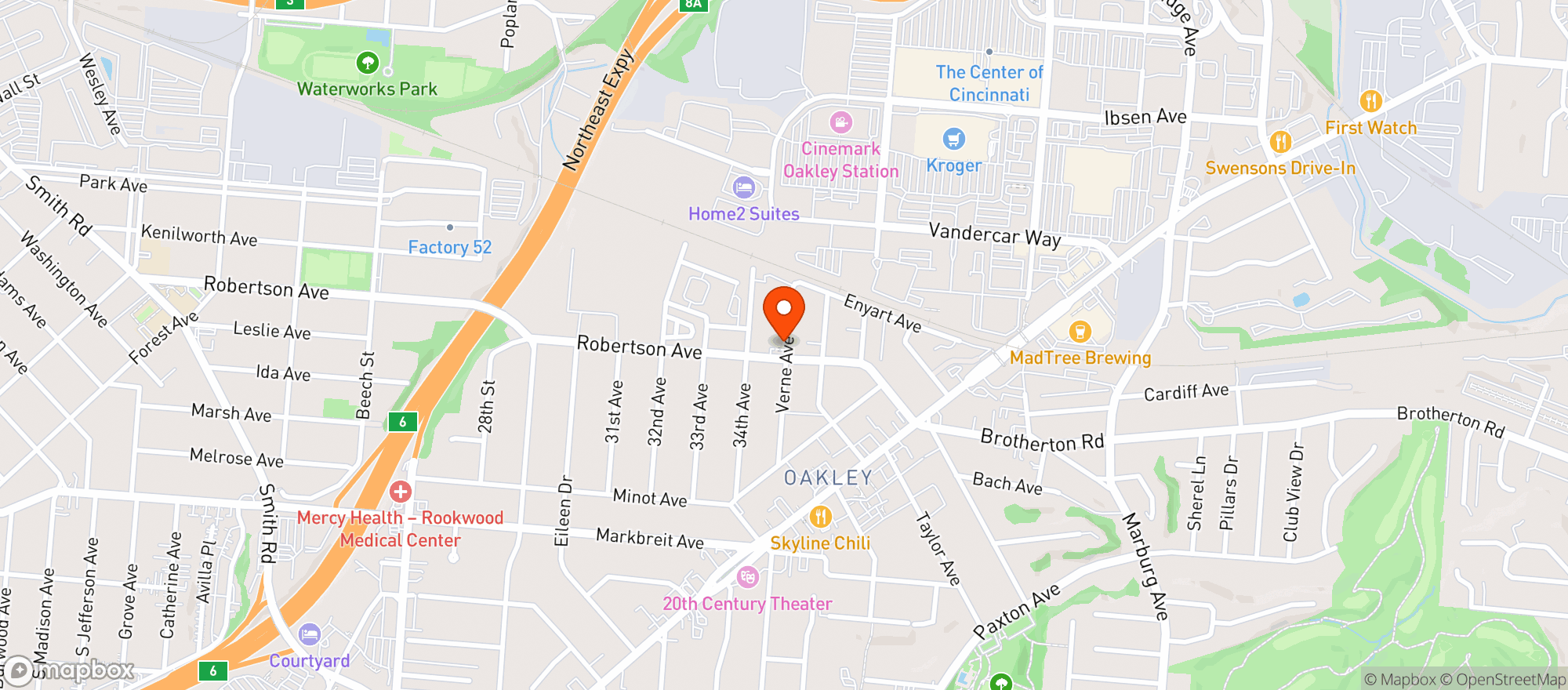 Map showing Eisers Drive Thru