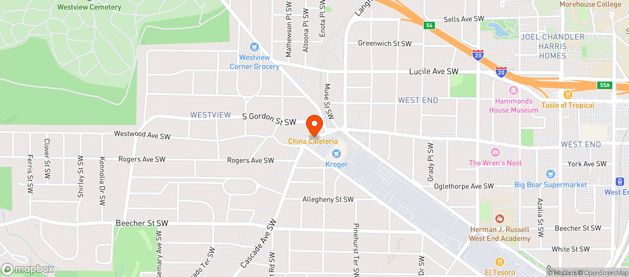 Map showing Kroger Store