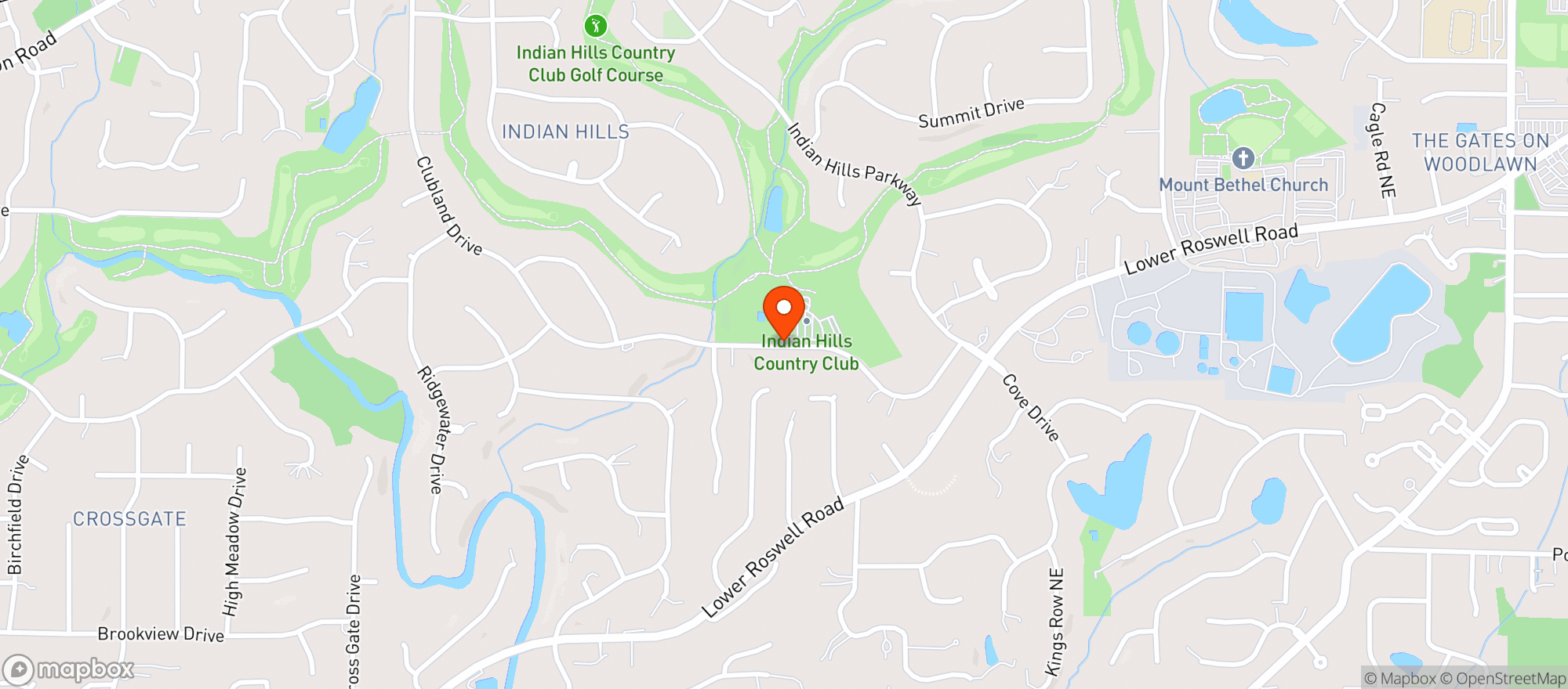 Map showing Indian Hills Club