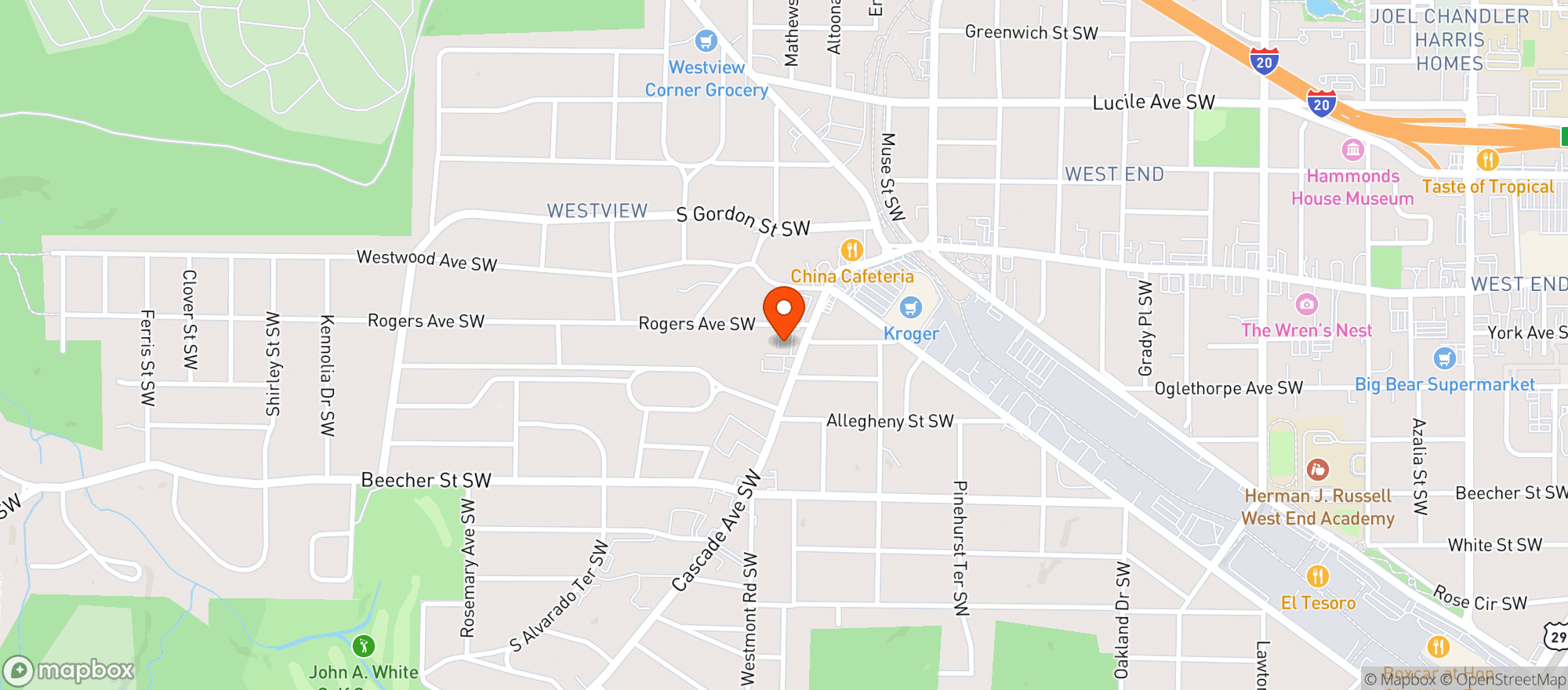 Map showing Red Carpet Liquor Store
