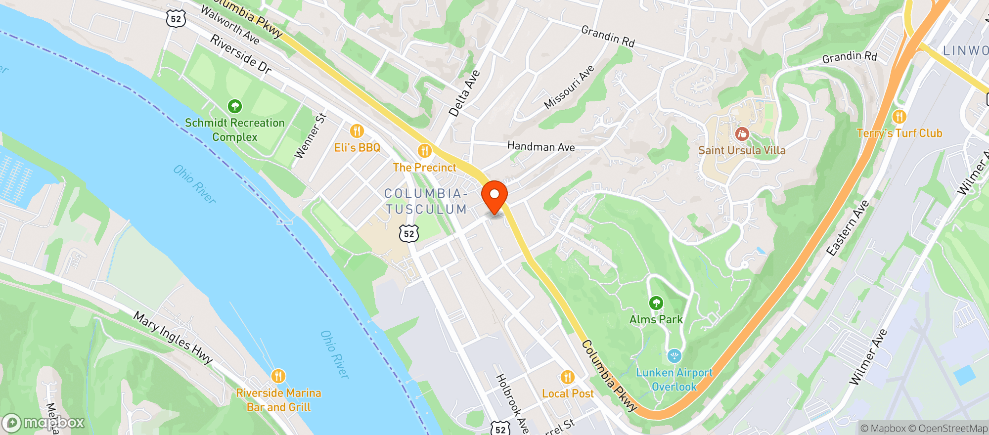Map showing TUSCULUM MARKET