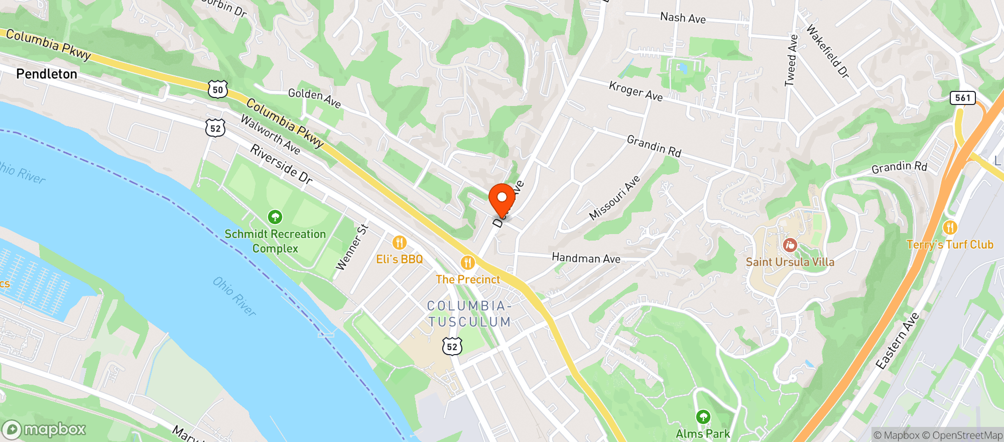 Map showing Delta Snack Shack