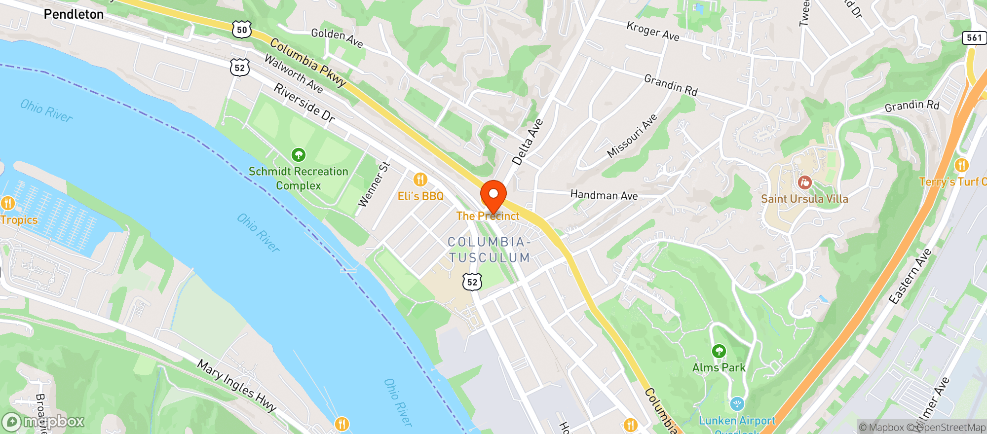 Map showing Tostados Grill
