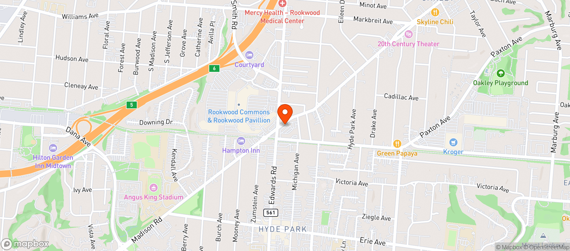 Map showing Hyde Park Wine & Spirits