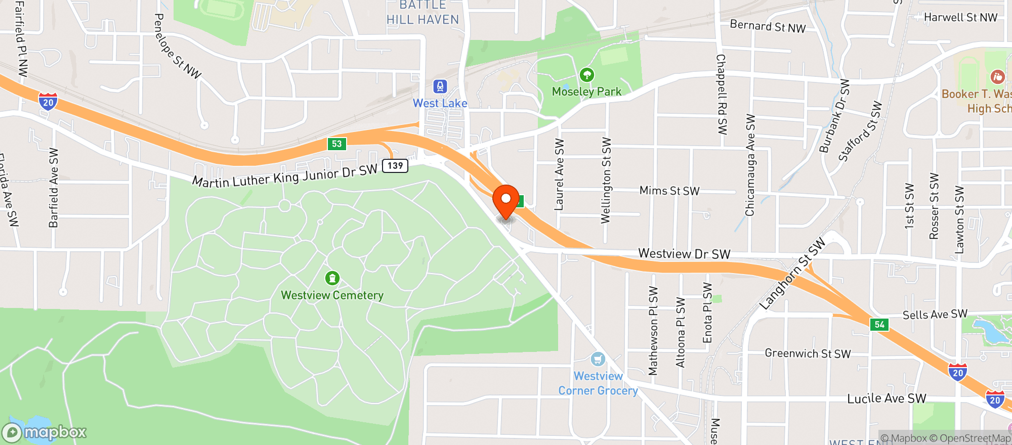 Map showing Bp Food Mart