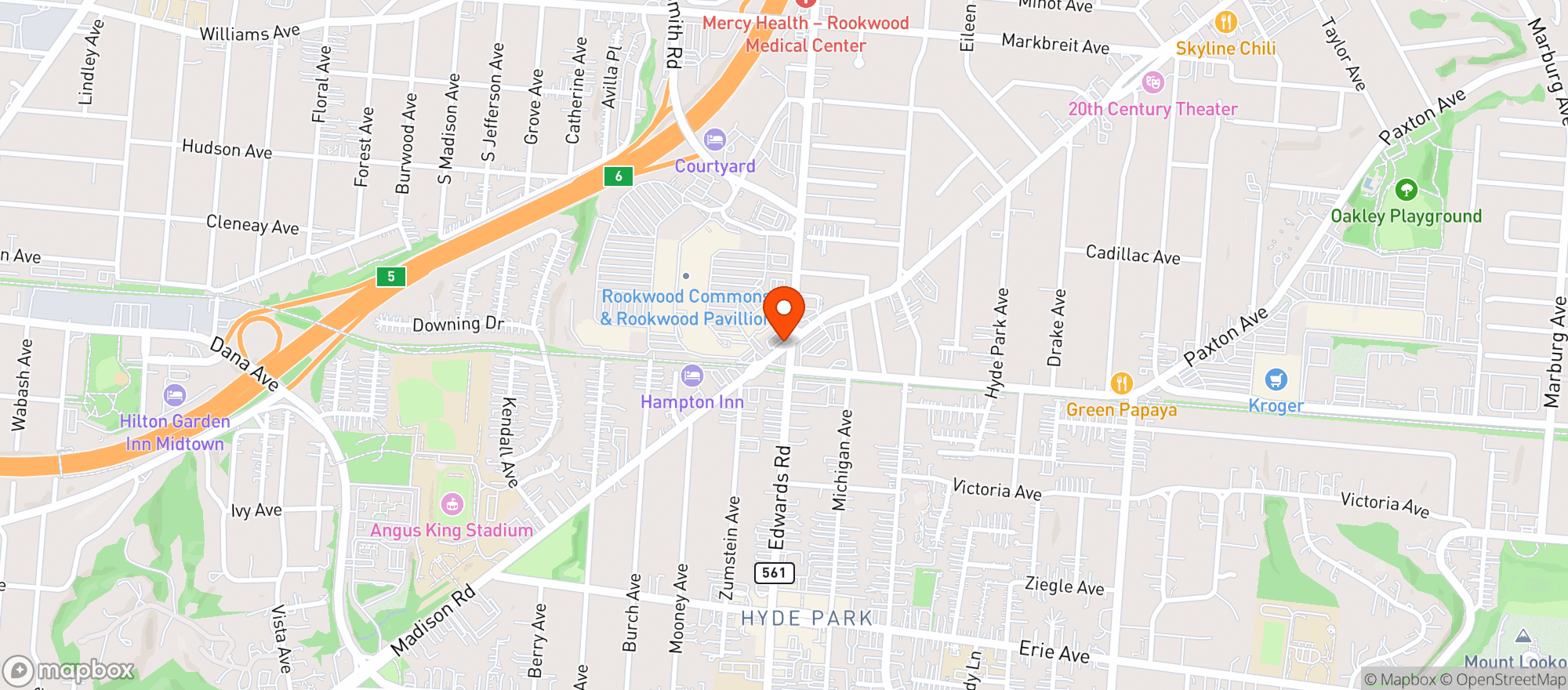 Map showing Joes Kwik Mart