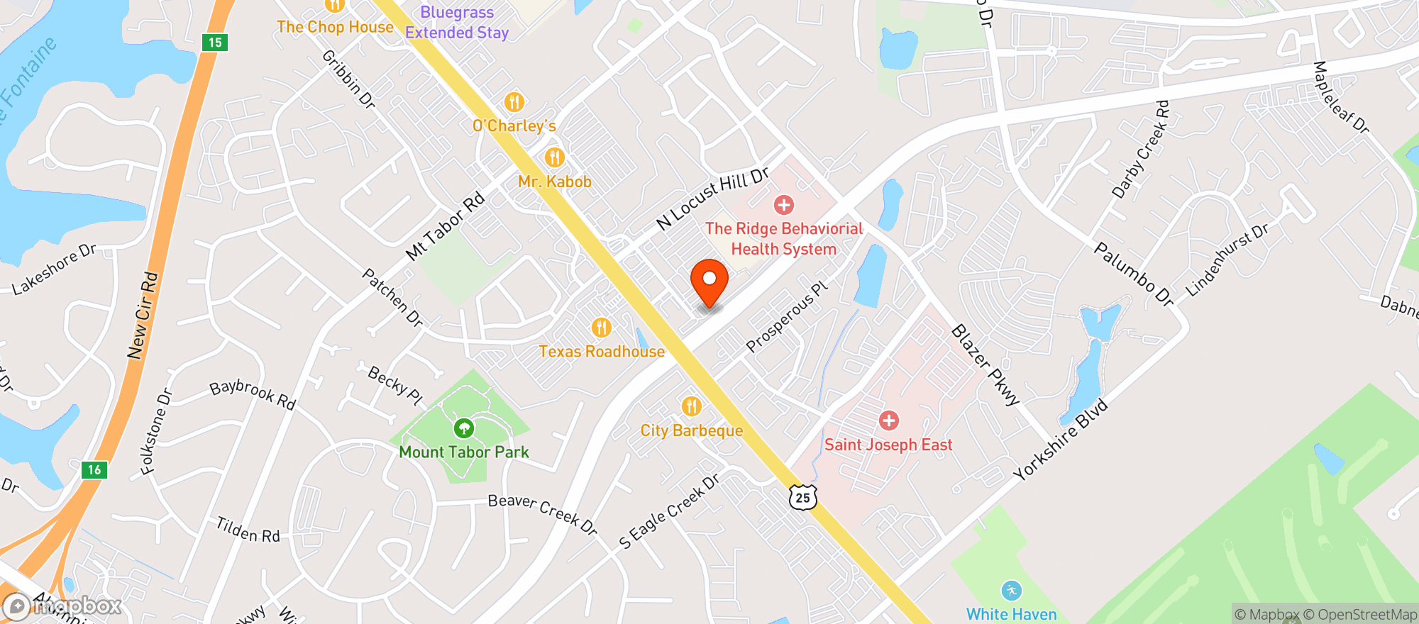 Map showing Kroger Marketplace
