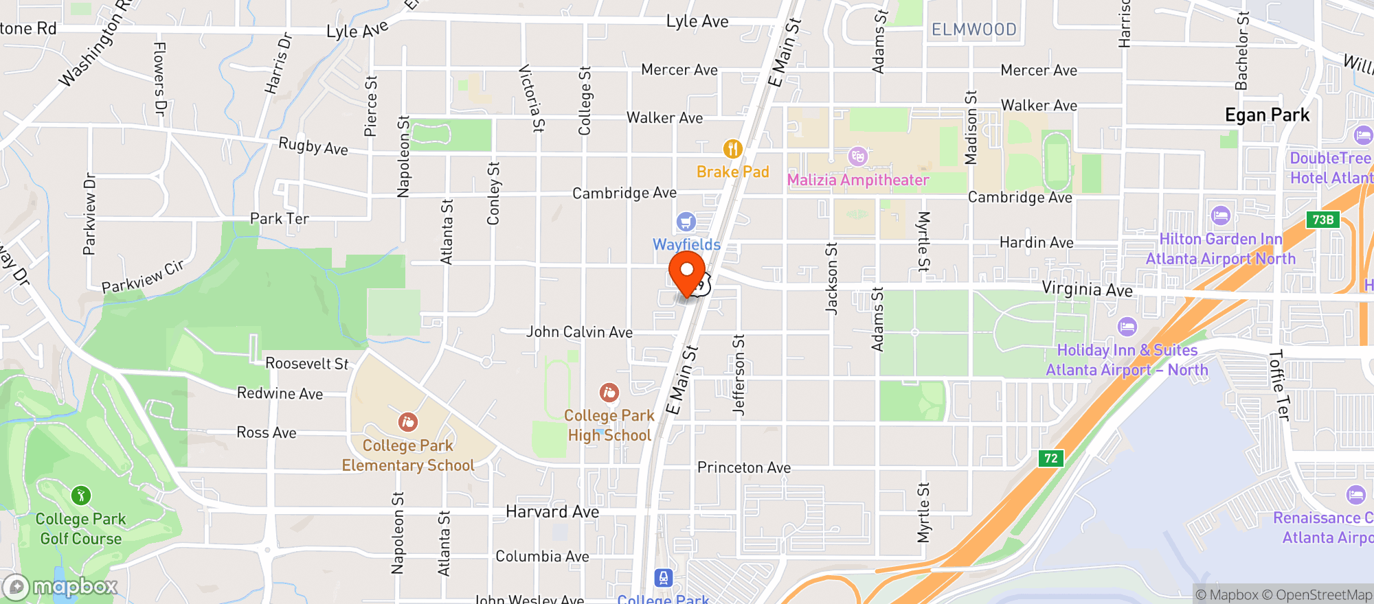Map showing Main Street Chevron