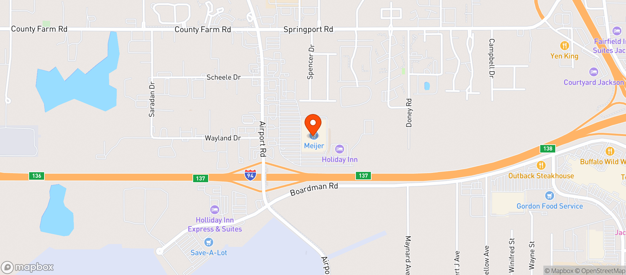 Map showing Meijer