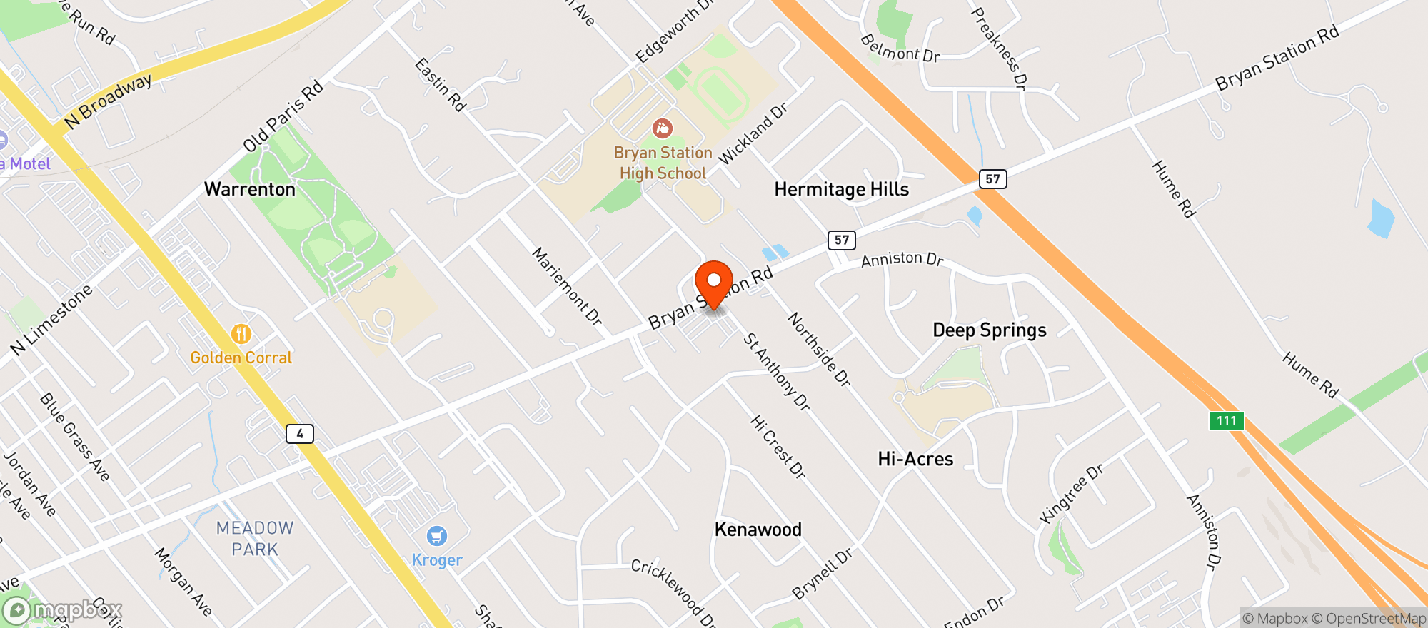 Map showing Hi Acres Liquors
