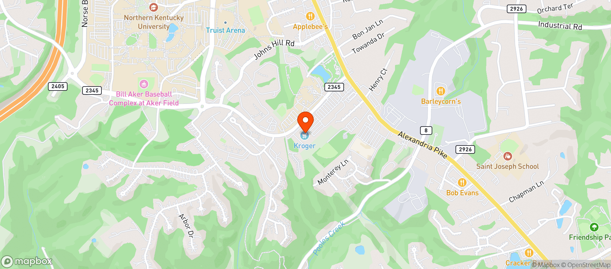 Map showing Kroger