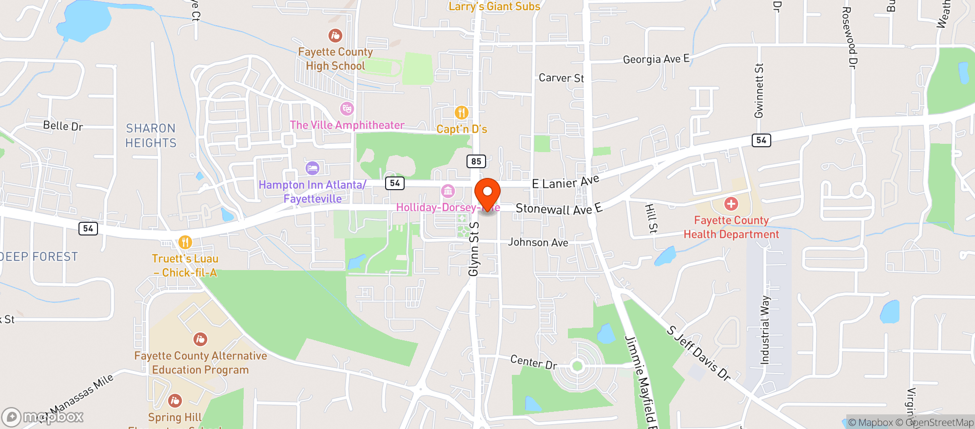 Map showing Anthony S Pizzeria