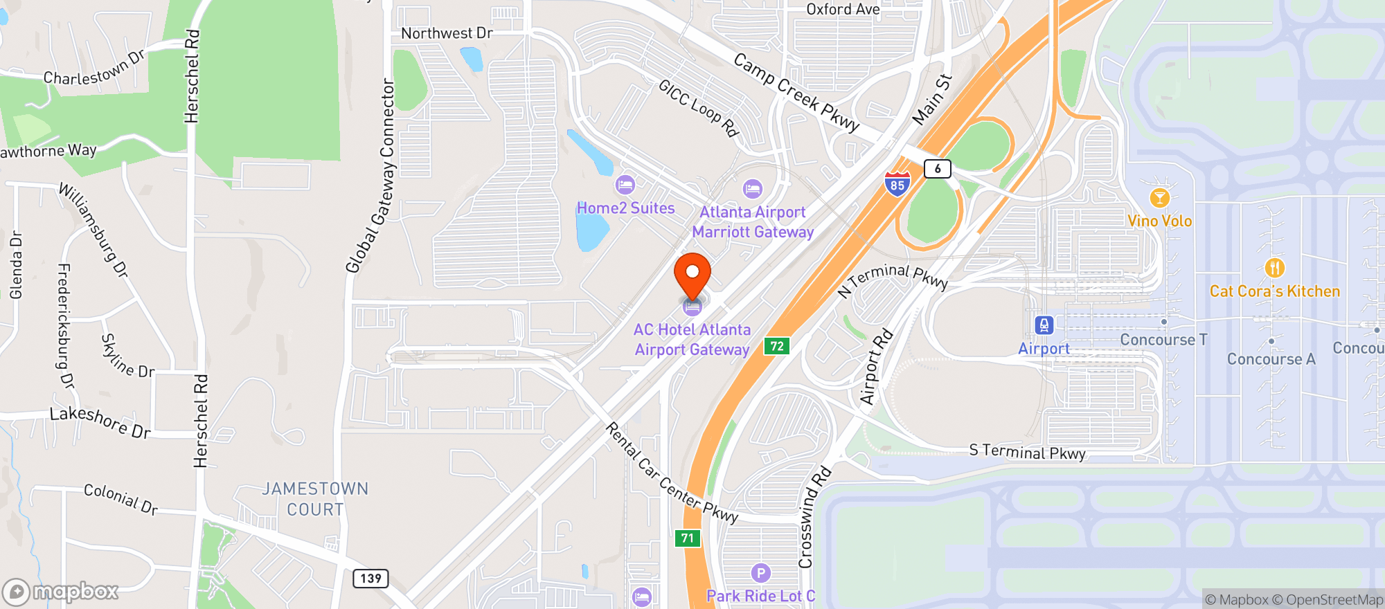Map showing Ac Hotels By Marriott