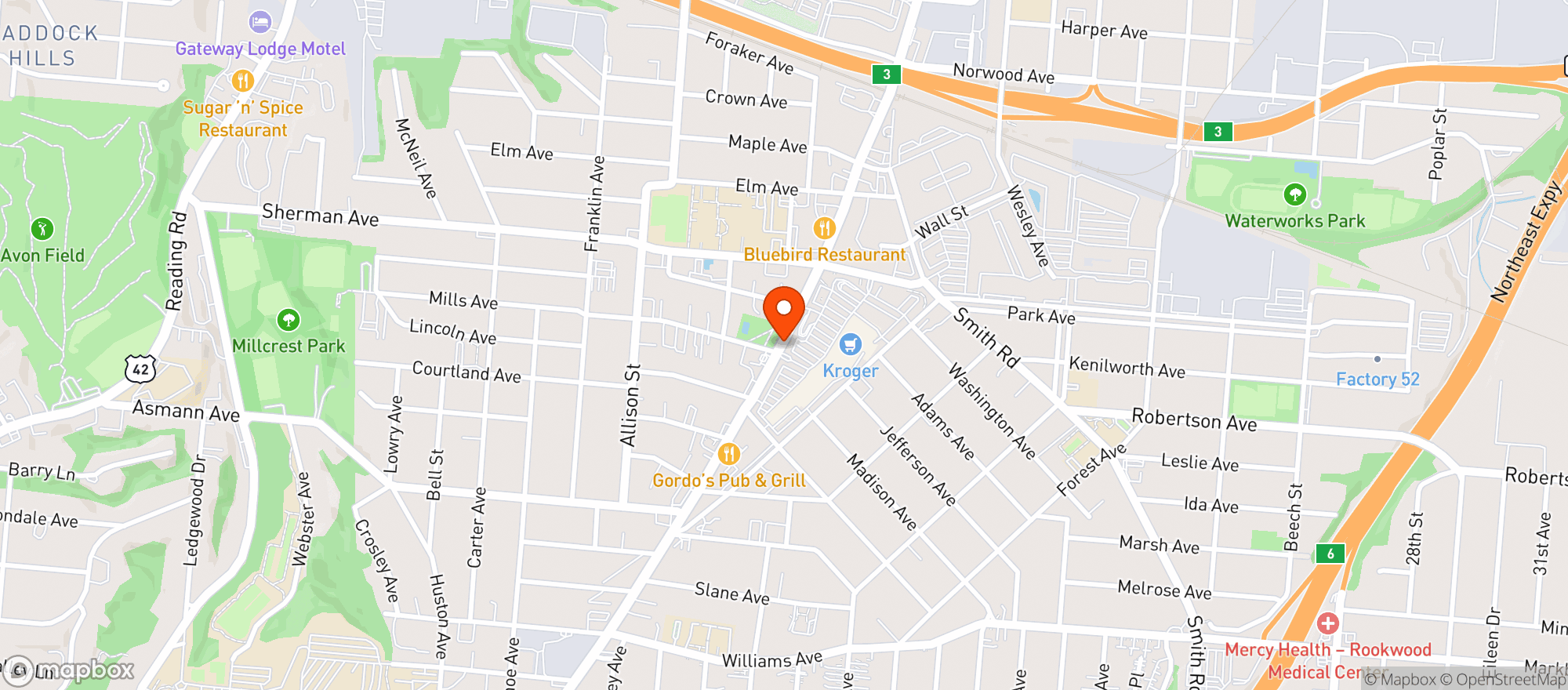 Map showing Kroger Store