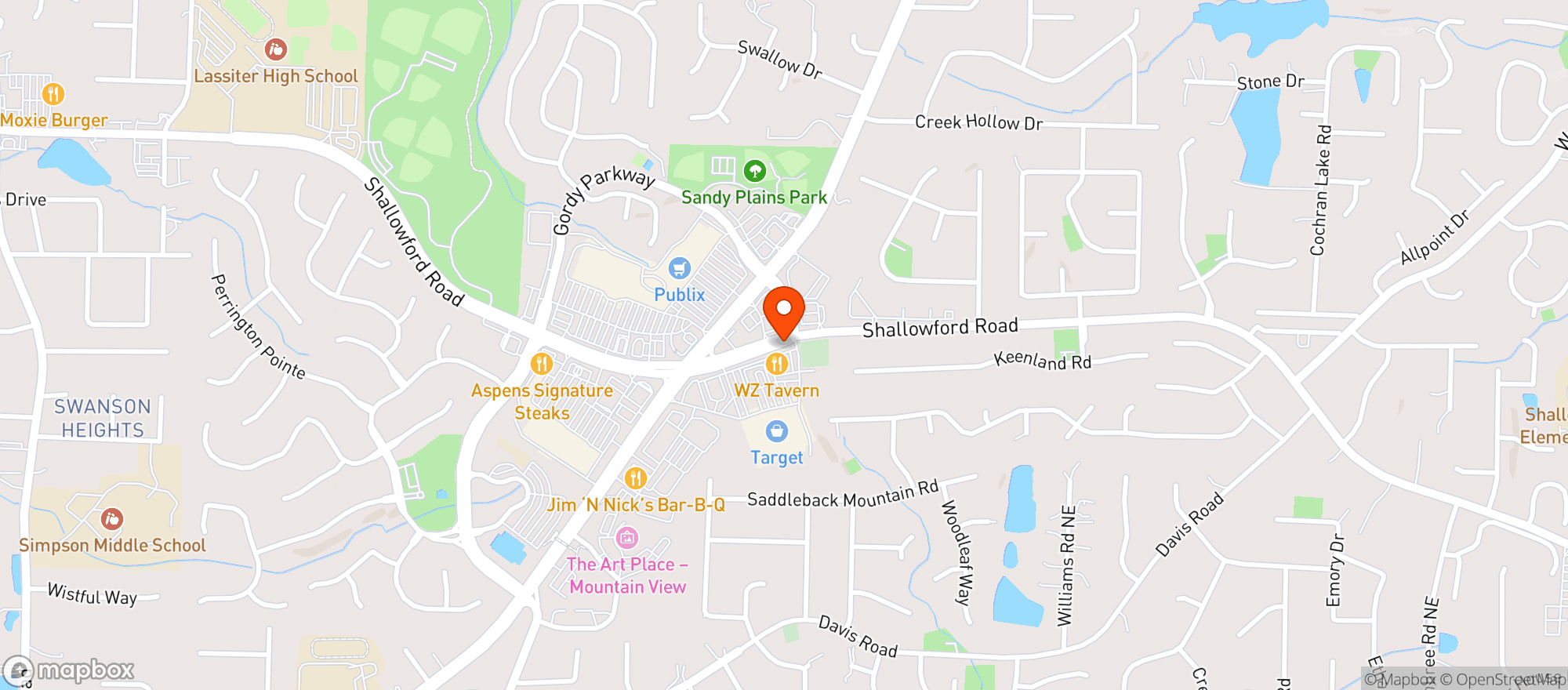 Map showing Target Store