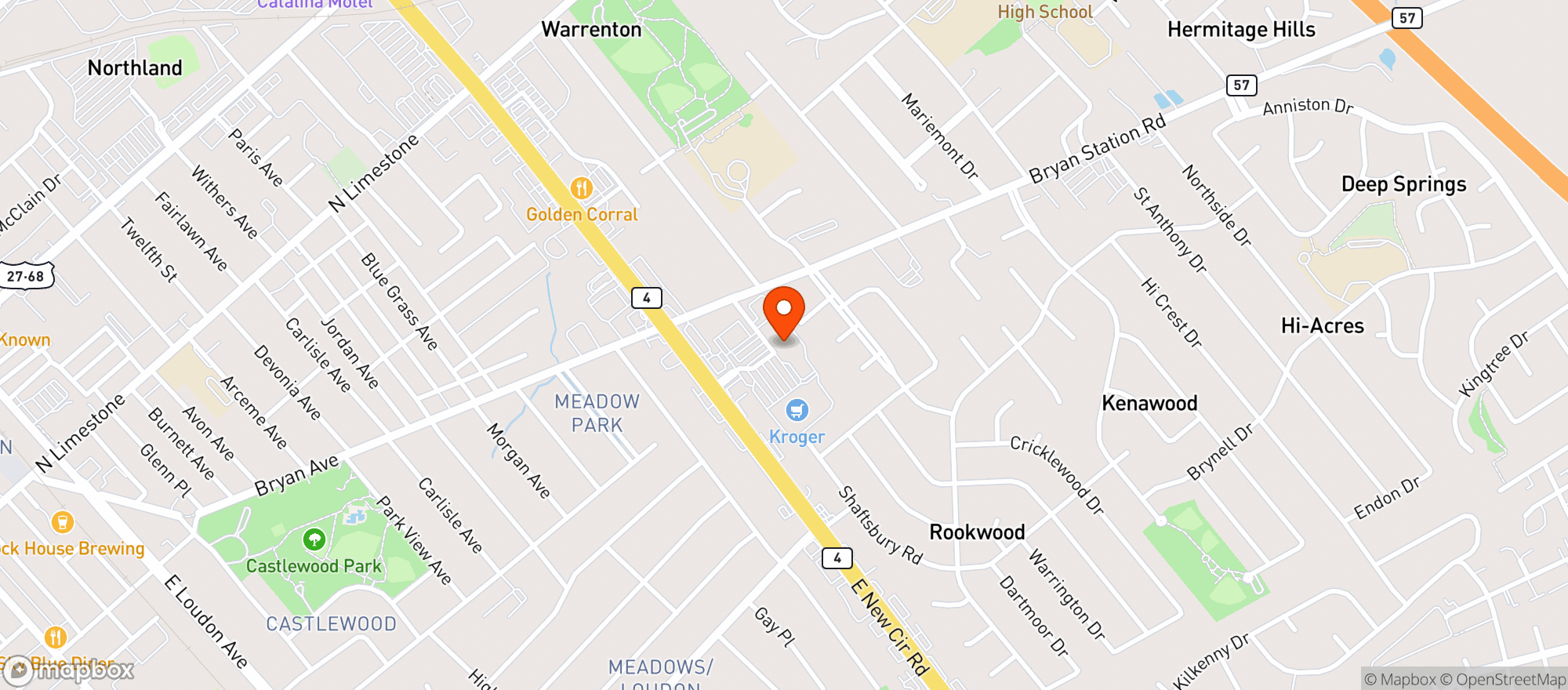 Map showing Kroger