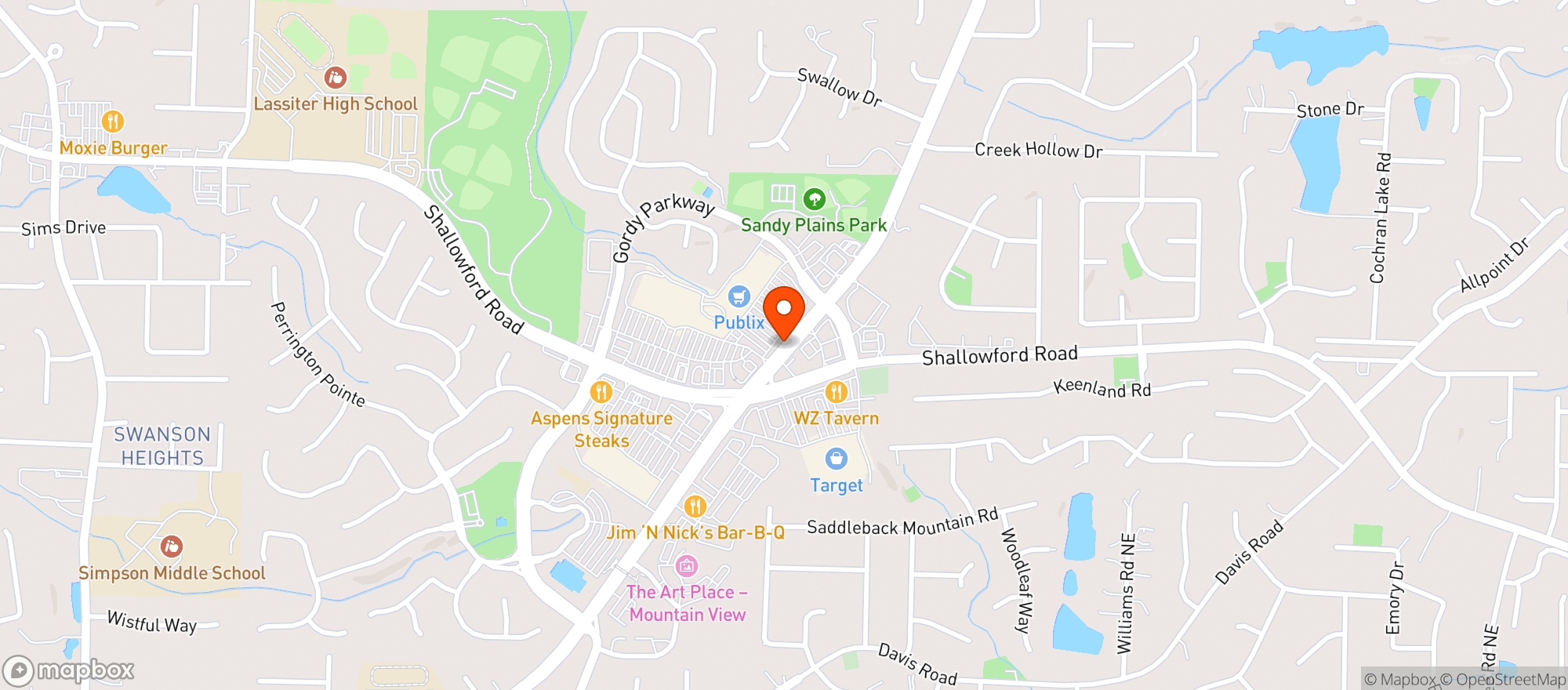 Map showing Publix Super Market